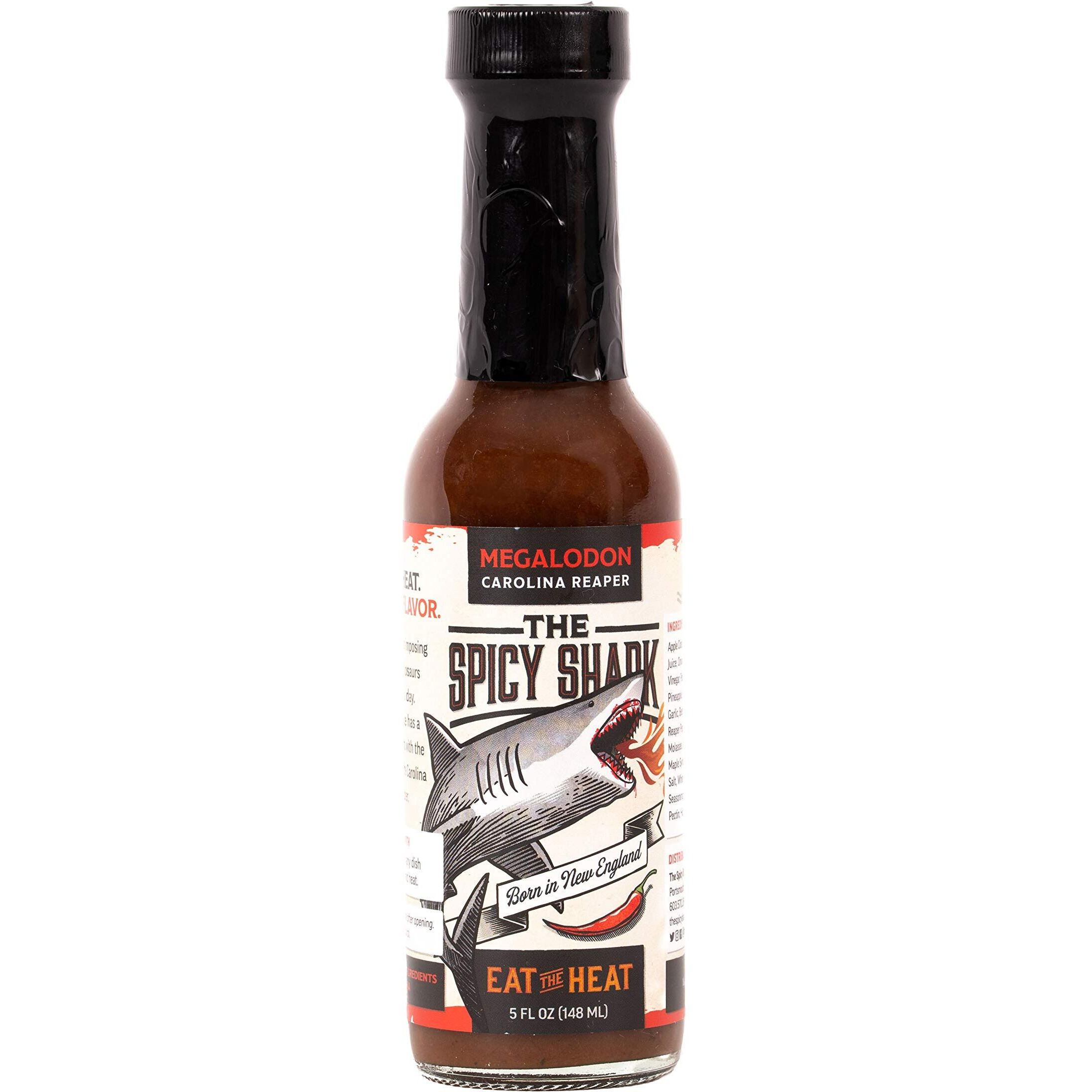 The Spicy Shark Megalodon Carolina Reaper Hot Sauce, Wicked Hot, Hot Sauce - Vegan And Gluten-Free Ingredients - Brand Featured On Hot Ones