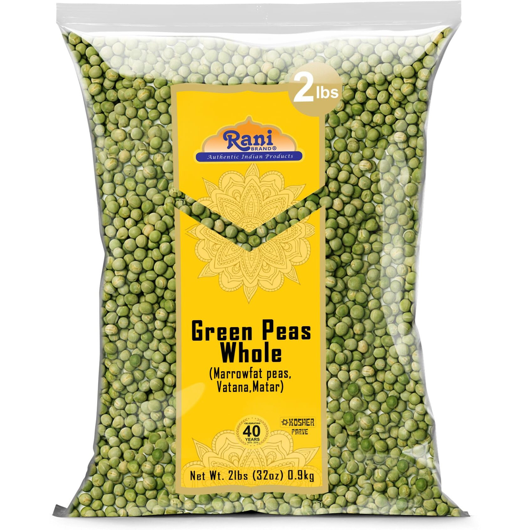 Rani Green Peas Whole, Dried (Marrowfat Peas, Vatana, Matar) 32Oz (2Lbs) 908G ~ All Natural | Vegan | Gluten Friendly | Kosher | Product Of Usa