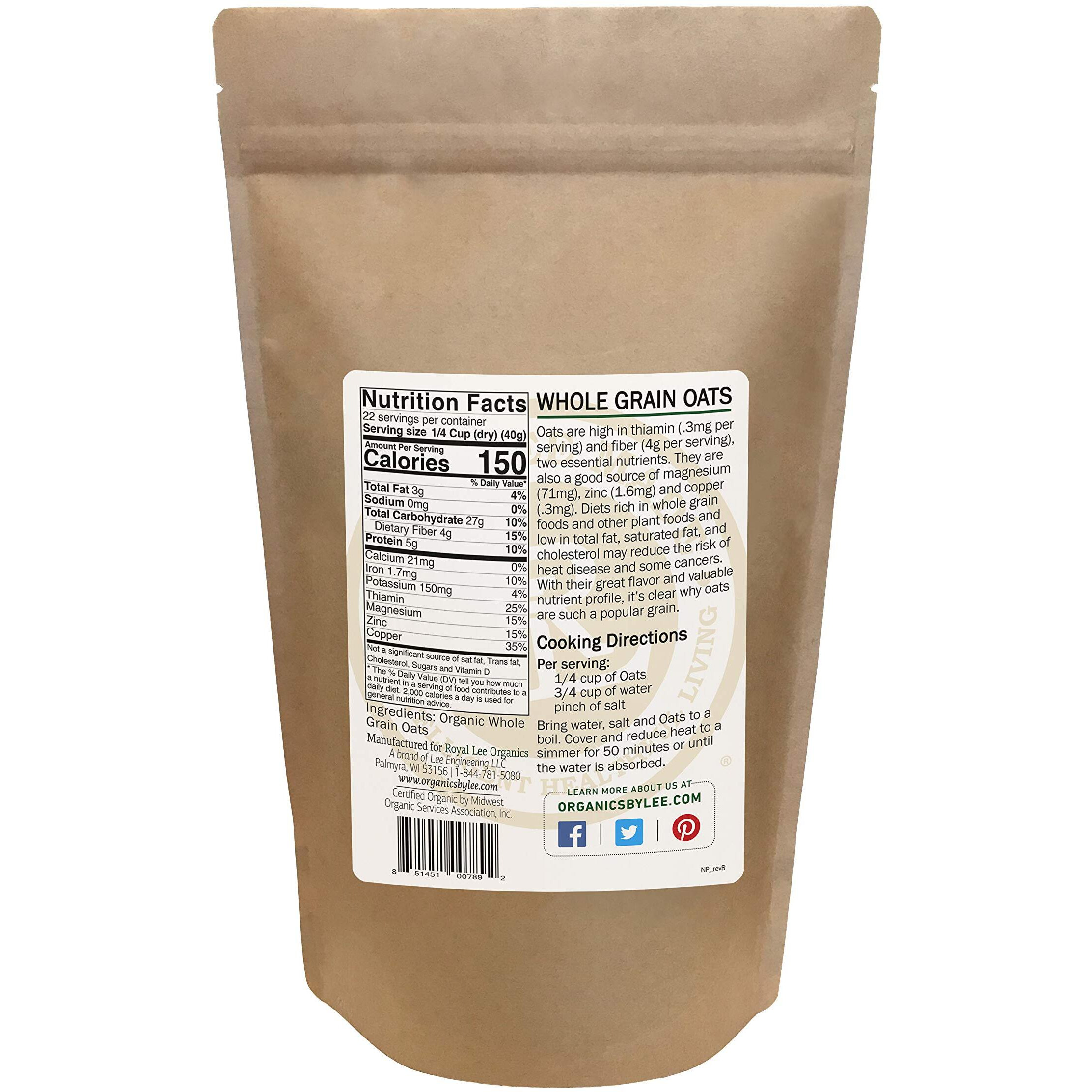 Royal Lee Organics Organic Gluten Free Oat Groats (2 Lbs)