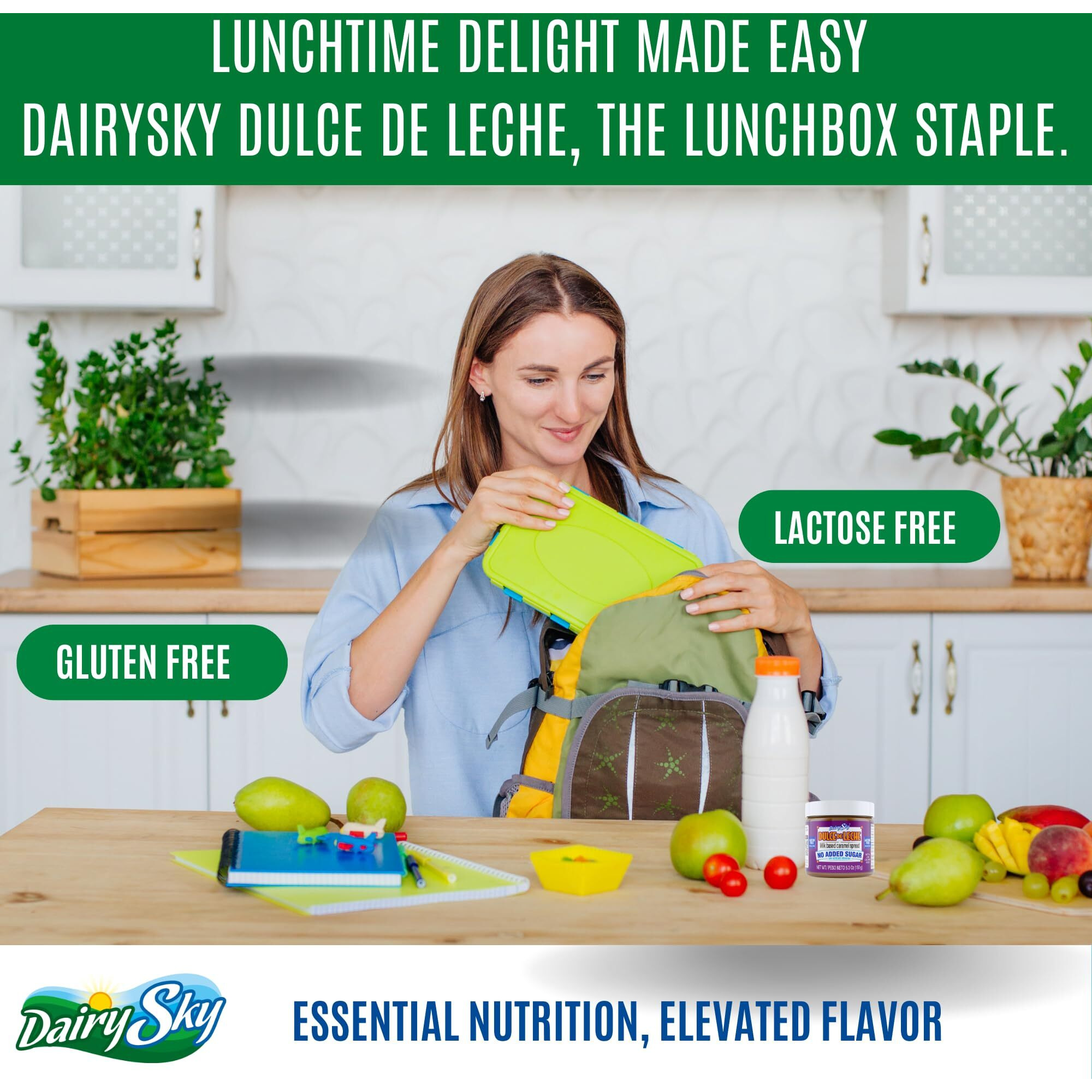 Dairysky Dulce De Leche No Added Sugar - 5.3 Oz Made With Real Milk, Gluten-Free - Milk Based Caramel - Perfect For Desserts, 12 Units.