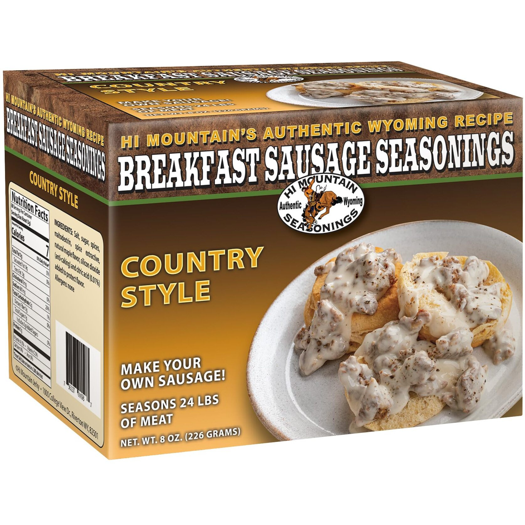 Hi Mountain Seasonings | Country Style Breakfast Sausage Seasoning Mix | Seasons 24 Lbs Of Meat | Great For Pork, Venison, Deer & Wild Game