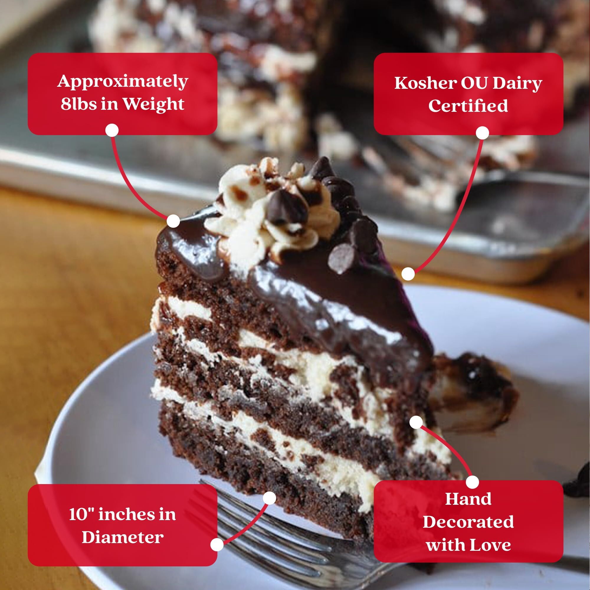 David's Cookies Marshmallow Cake - 10"" - Birthday Cake For Delivery Fresh Bakery Dessert Layered Cake For Delivery - Pre-Sliced For Easy Sharing - Moist Layered Chocolate Cake - Great Gift Idea