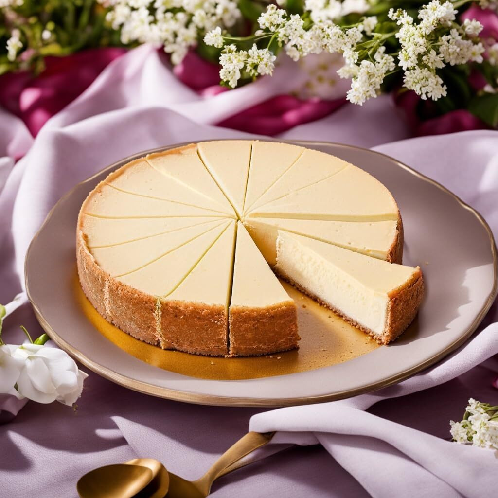 Andy Anand Luxurious New York Cheesecake 9"" | Handcrafted With Real California Cream Cheese, Fresh Eggs & Vanilla | Silky, Rich Flavor, Pre-Sliced - Gourmet Gift (2 Lb)