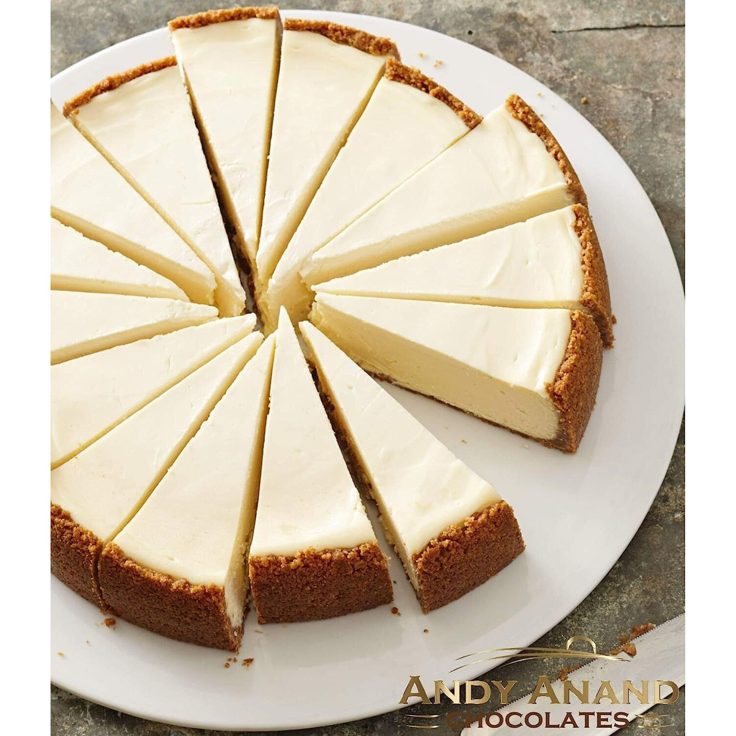 Andy Anand Luxurious New York Cheesecake 9"" | Handcrafted With Real California Cream Cheese, Fresh Eggs & Vanilla | Silky, Rich Flavor, Pre-Sliced - Gourmet Gift (2 Lb)