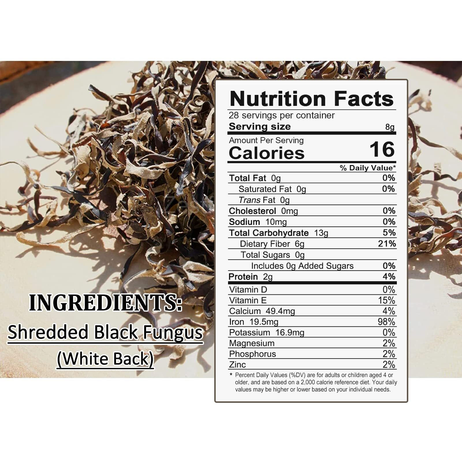 Zestful Foods Shredded Dried Black Fungus (Wood Ear Mushrooms) - 8 Oz, Non-Gmo, Vegan, And Gluten-Free - Perfect For Soups, Stir-Fries, And More