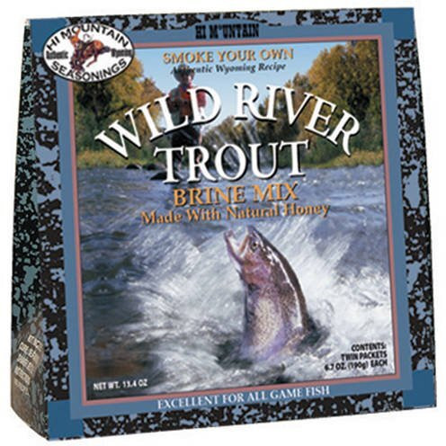 Hi Mountain Seasonings Fish Brine Mix | Wild River Trout | Brine For Smoking Fish |Smoke Your Own Trout | Includes Two Brine Seasoning Packets