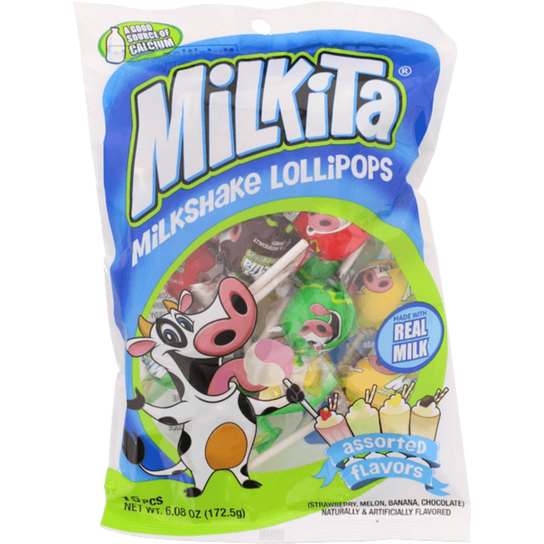 Unican Milkita Assorted Milk Lollipop 15 Pcs 6.08 Oz