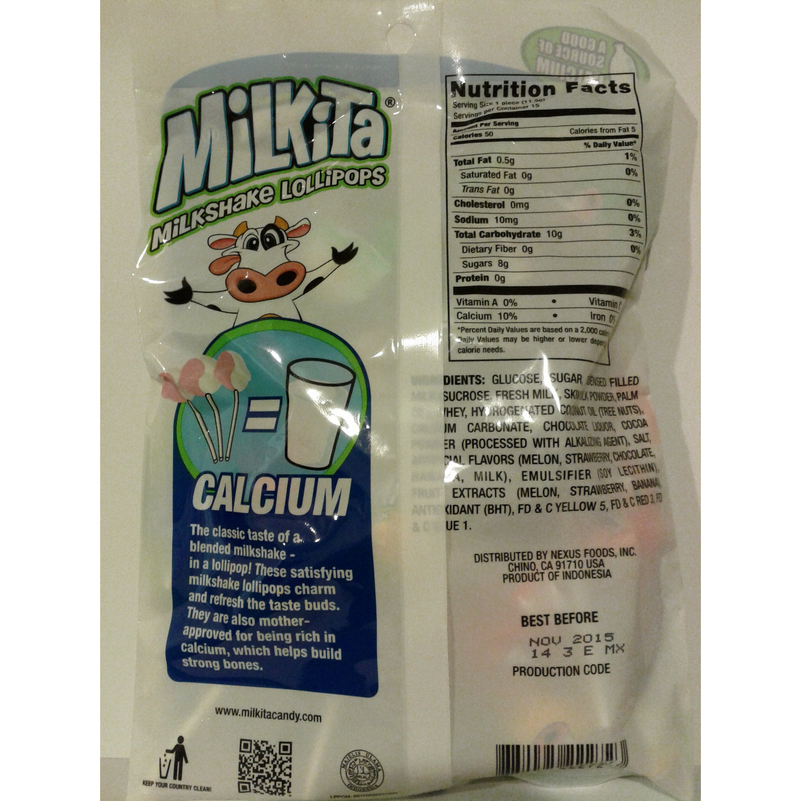 Unican Milkita Assorted Milk Lollipop 15 Pcs 6.08 Oz