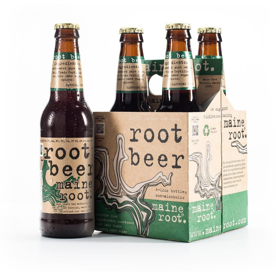 Maine Root Hand Crafted Root Beer Soda, 12 Fl Oz (12 Glass Bottles)