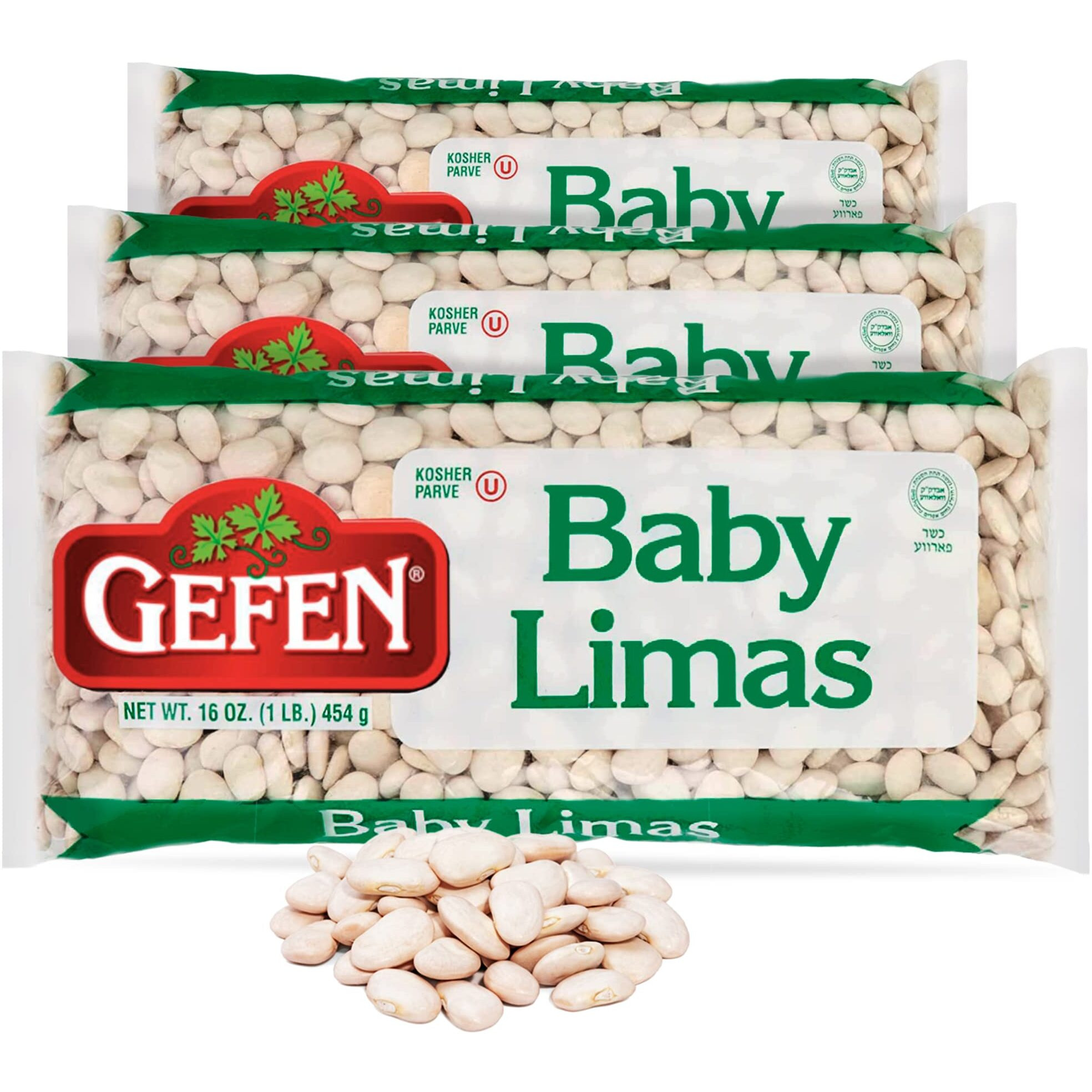 Gefen Quality Baby Lima Beans, 16Oz (3 Pack) Great In Salads, Casseroles, Soups And Stews | Certified Kosher