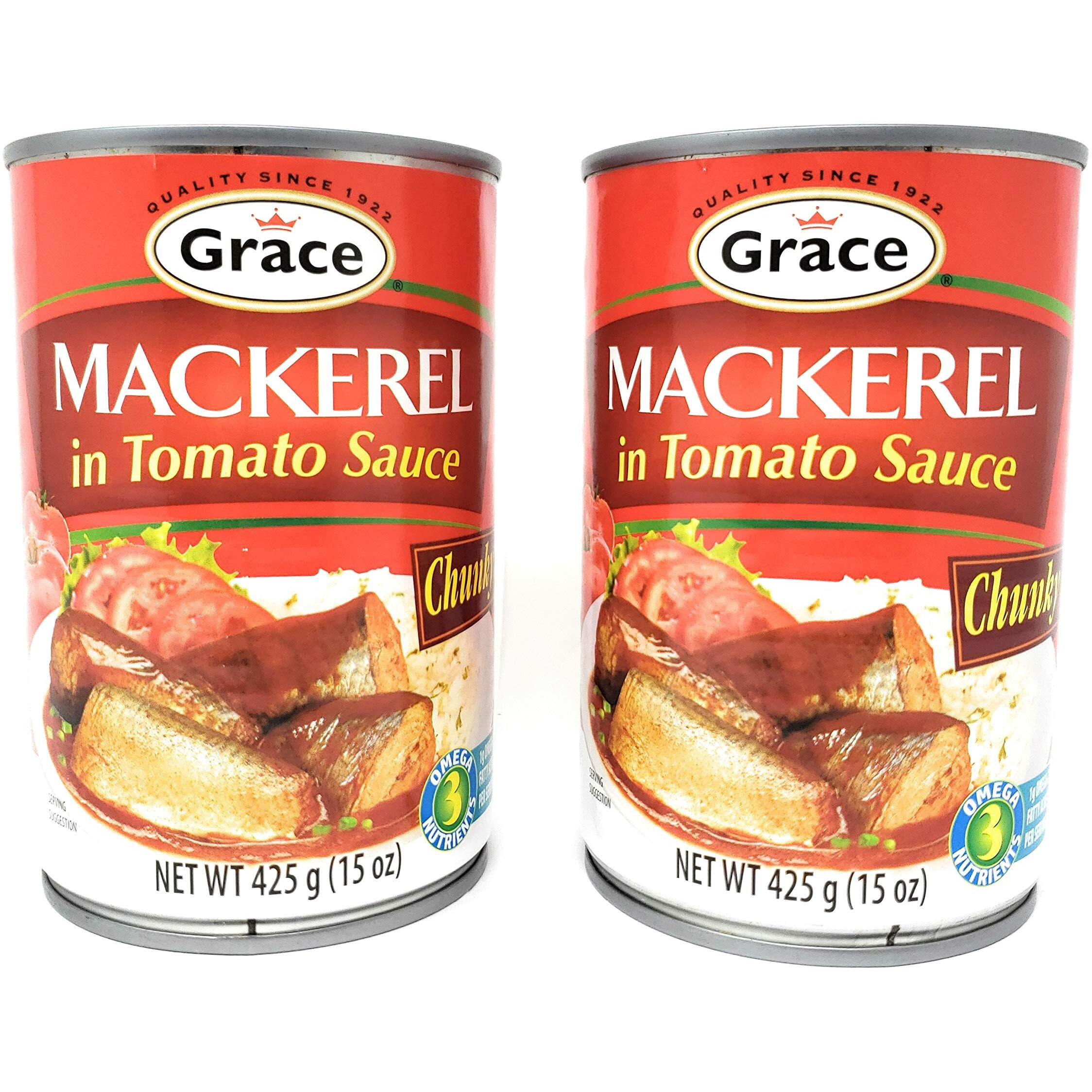 Grace Chunky Mackerel In Tomato Sauce 15Oz - 2 Pack - Canned Mackerel