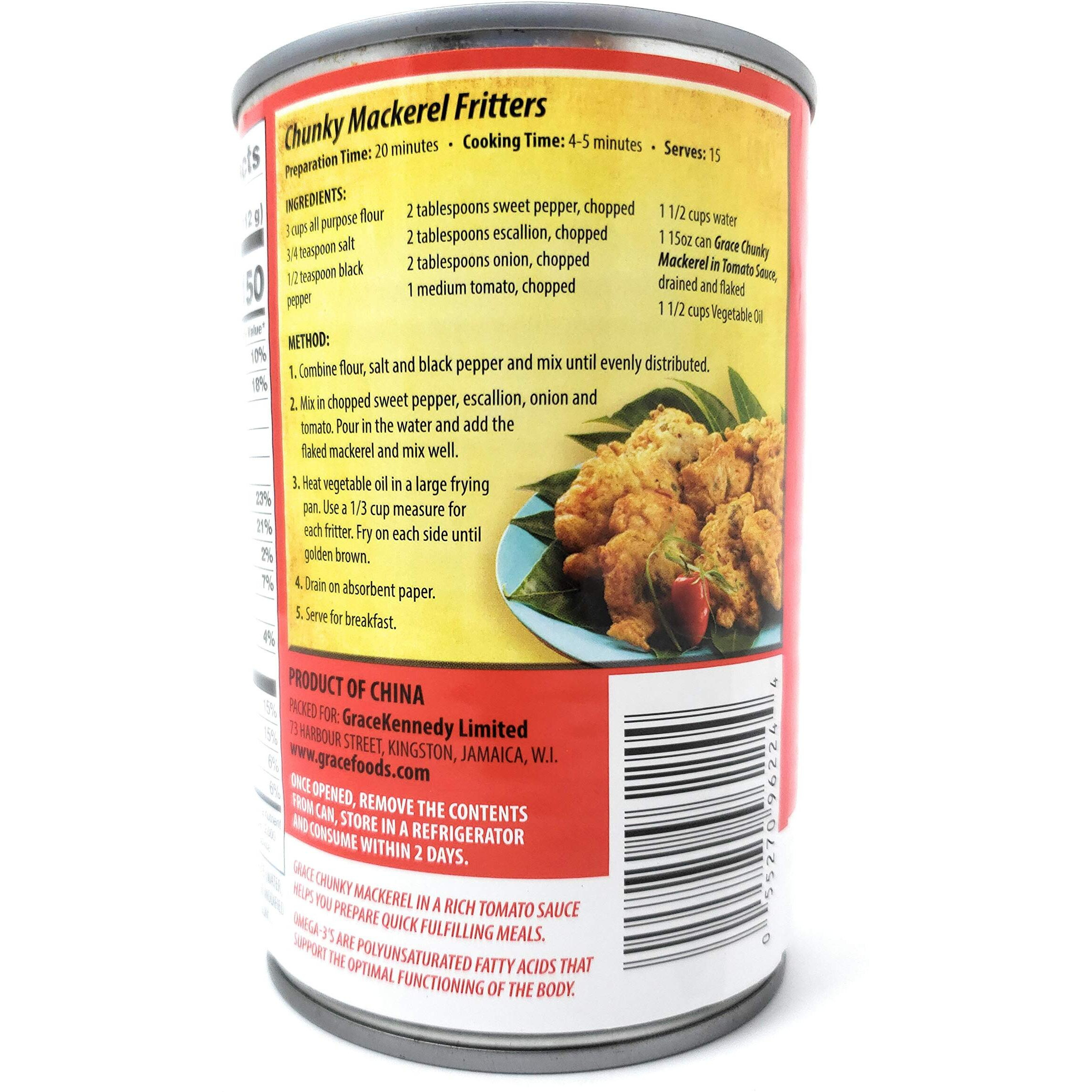 Grace Chunky Mackerel In Tomato Sauce 15Oz - 2 Pack - Canned Mackerel