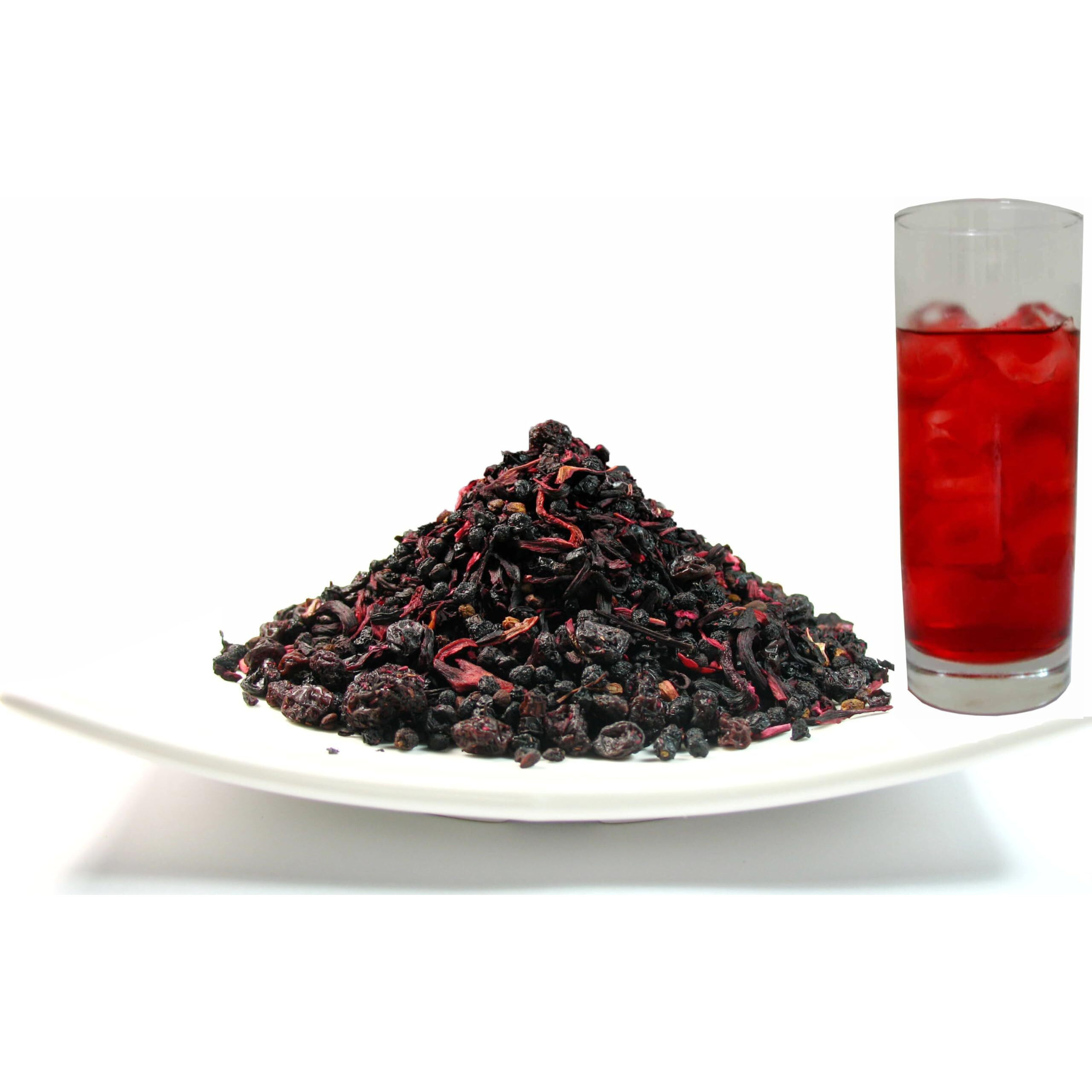 Green Hill Tea Organic Elderberry Herbal Tea - Immune System Boosting Loose Leaf Tea Blend - Usda Certified Organic - Caffeine-Free Relaxing Drink - 8 Oz Bag