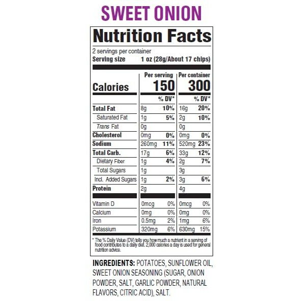 Hal's New York Kettle Cooked Gluten Free Sweet Onion Flavored Potato Chip Crisps, 2 Oz (Pack Of 24)