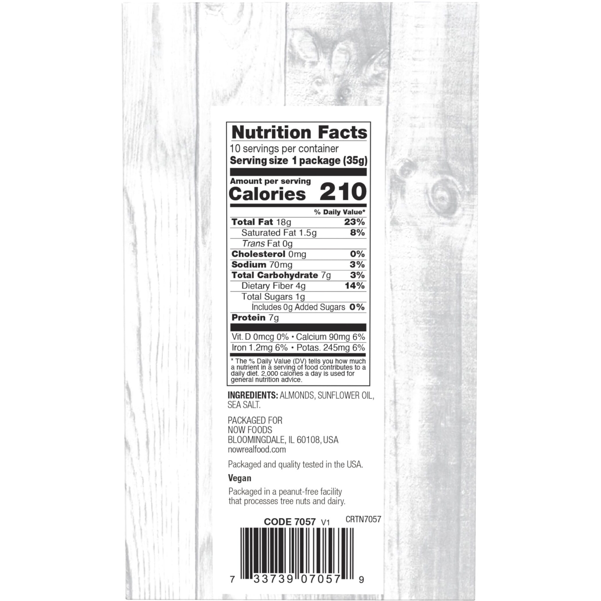 Now Foods, Almonds, Roasted With Sea Salt, Source Of Protein, Fiber And Healthy Fatty Acids, Grown In The Usa, Certified Non-Gmo, 10 Single Packets