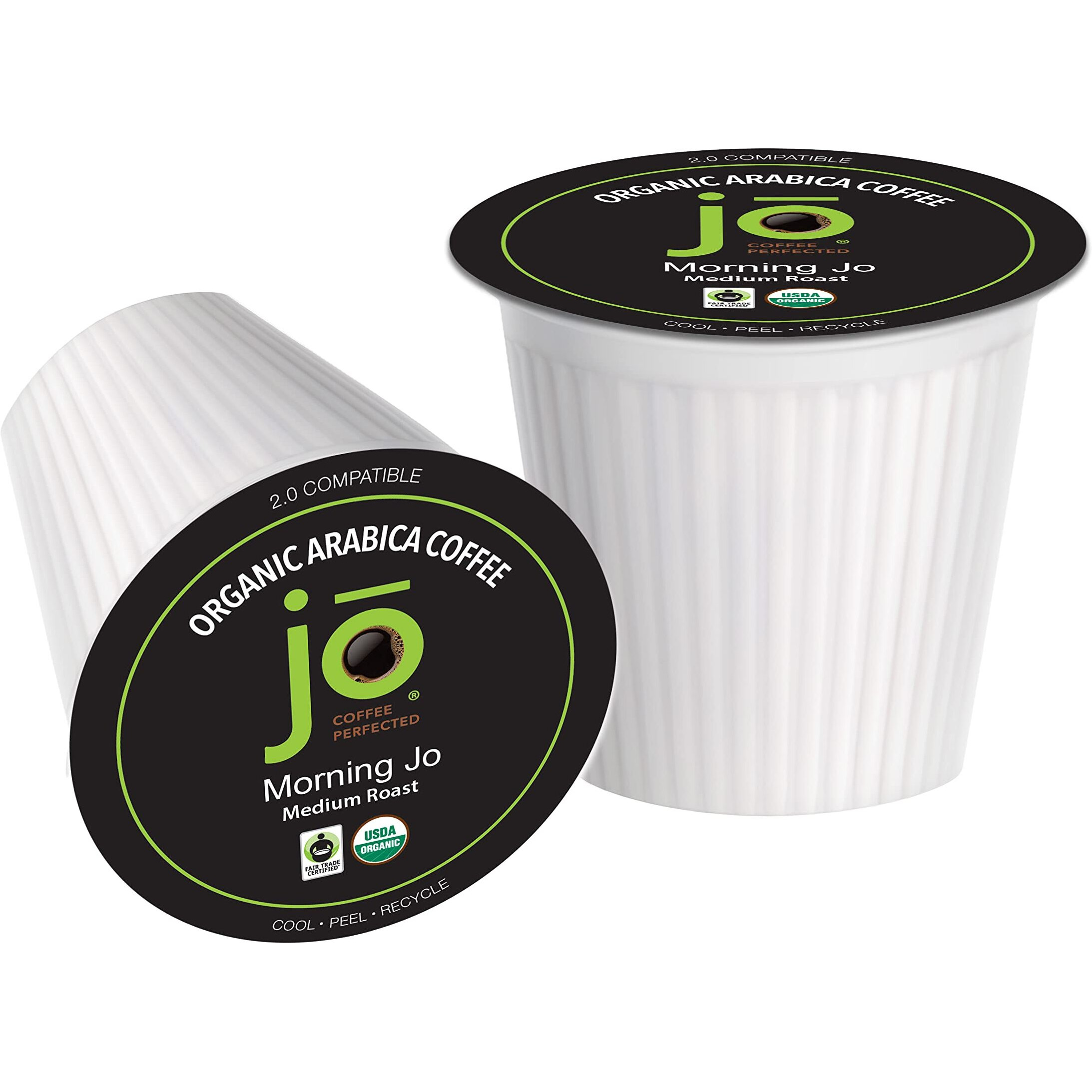 Morning Jo 24 Cups Medium Roast Organic Coffee For Keurig K-Cup Compatible Brewers, Fresh Seal Single Serve Cups, Velvety Sweet Breakfast Blend, Fair Trade Certified, Kosher, Non-Gmo, Gluten Free