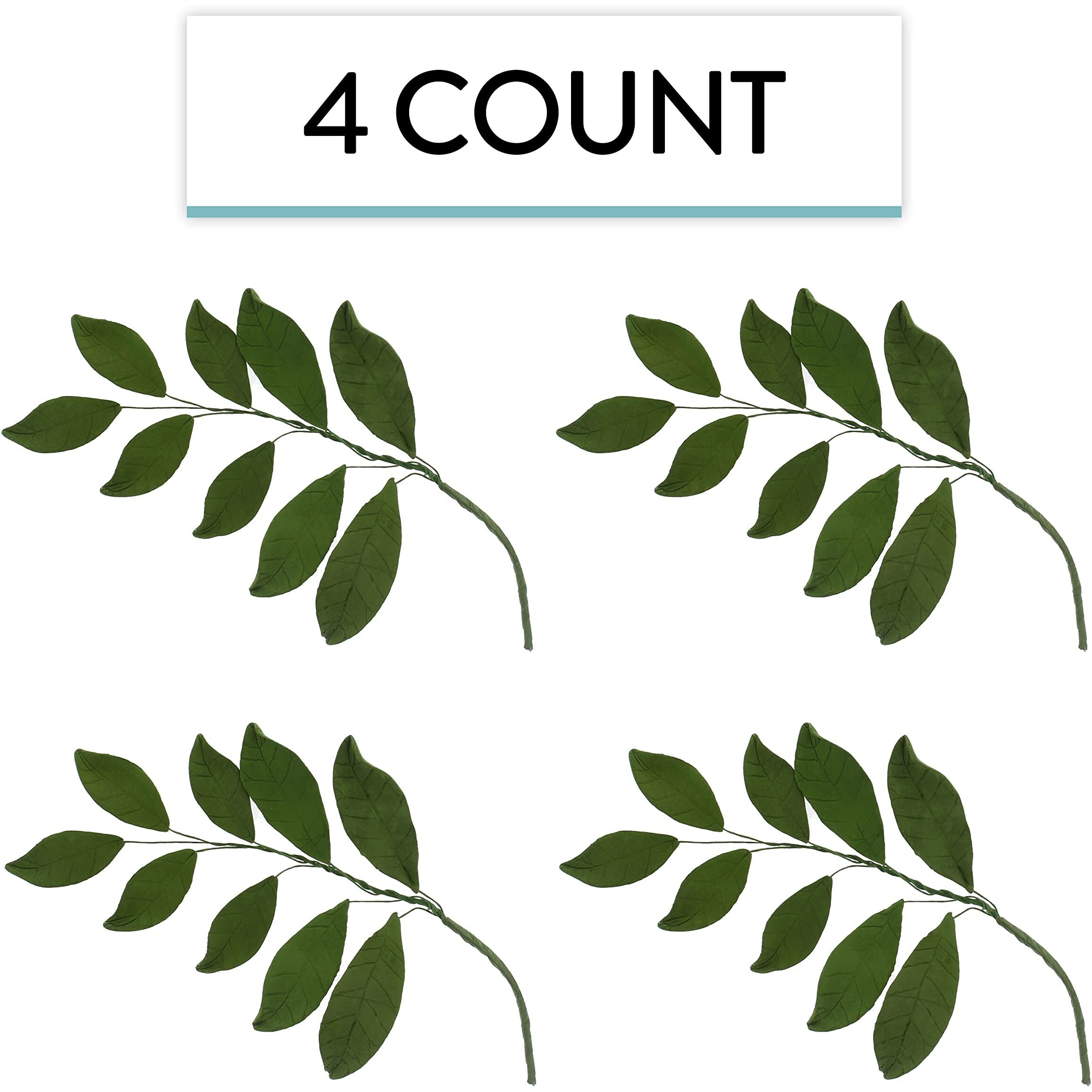 Global Sugar Art Magnolia Leaf Sugar Cake Flower Sprays, 4 Count By Chef Alan Tetreault