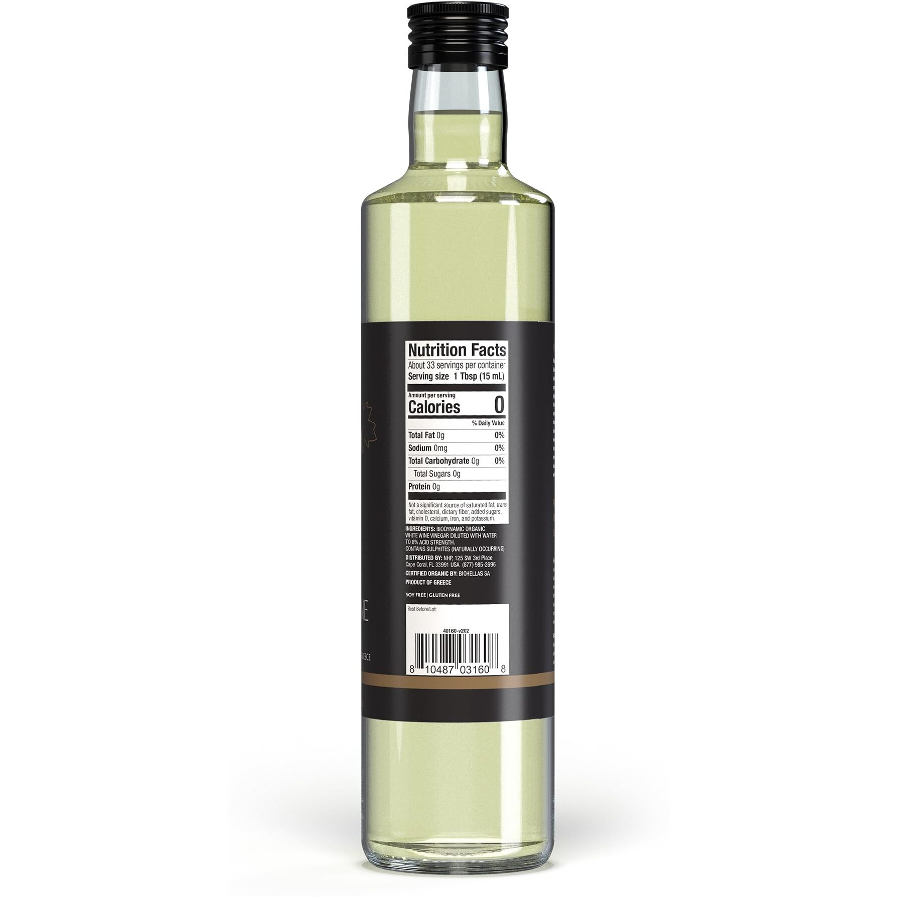 Solspring Biodynamic White Wine Vinegar, 16.9 Fl. Oz. (500 Ml), Unpasteurized, Crafted In Greece, Certified Usda Organic, Regenerative, Vegan, Gluten Free, Soy Free, Dr. Mercola