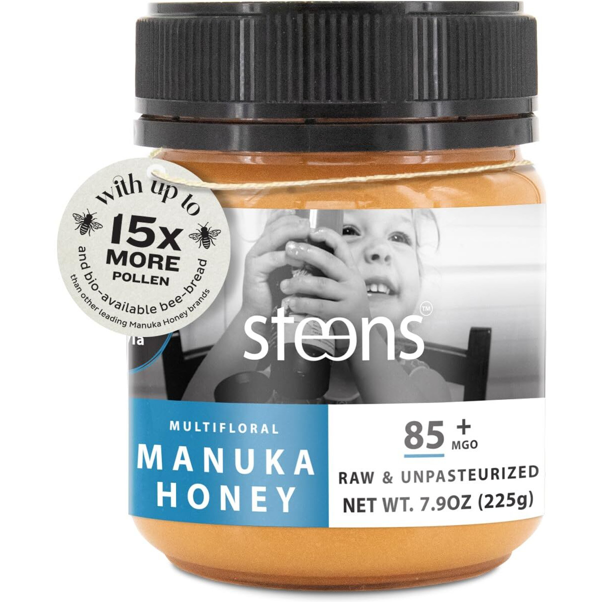 Steens Manuka Honey - Mgo 85+ - Pure & Raw 100% Certified Multifloral Manuka Honey - Bottled And Sealed In New Zealand - 7.9 Oz