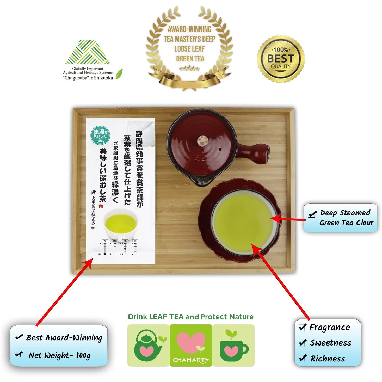 Otsuka Green Tea Co - Kakegawa Deep Steam Sencha (Award Winning Deep Sencha) 100G - Direct Imported From Japan