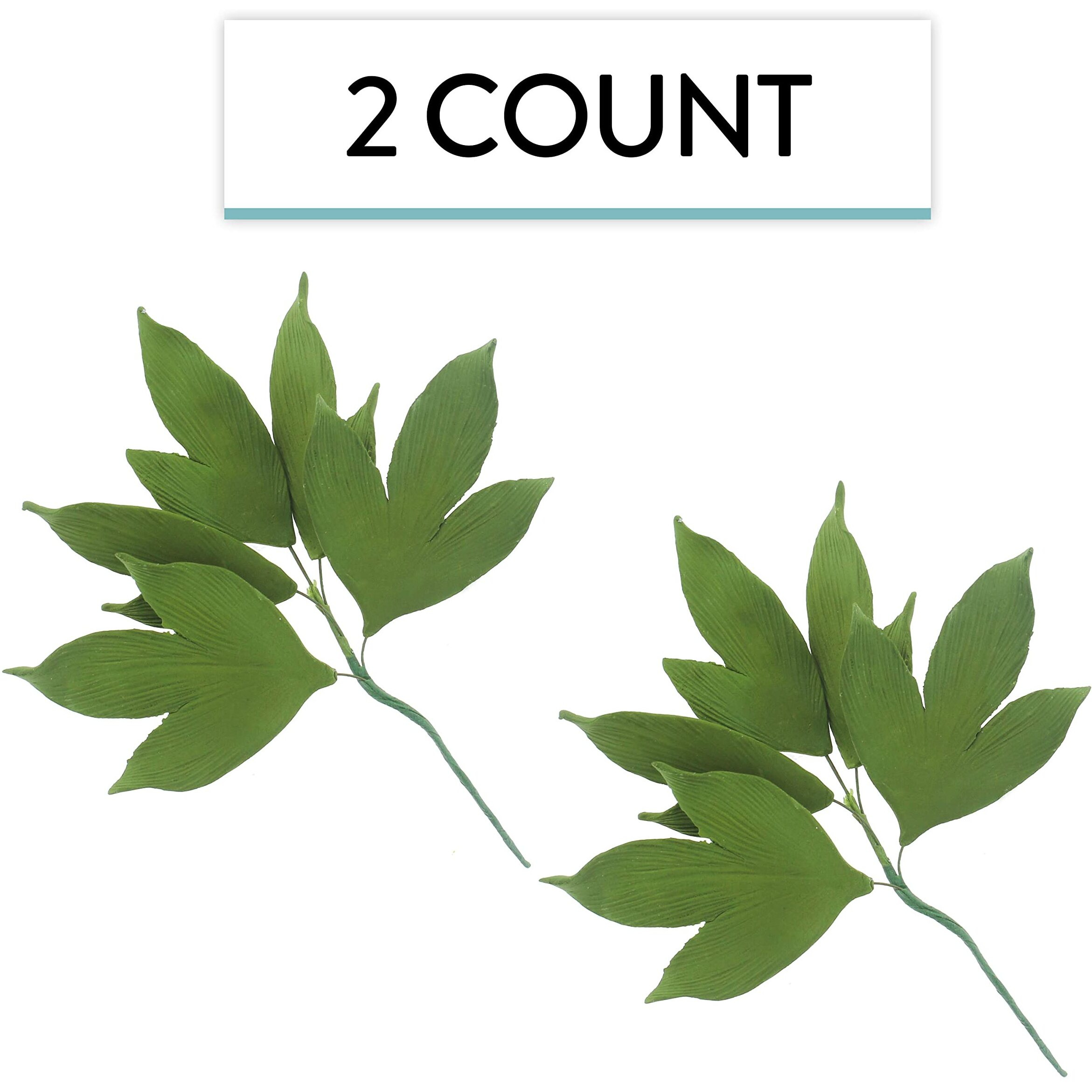 Global Sugar Art Peony Leaf Spray Sugar Cake Flowers, Green, 2 Count By Chef Alan Tetreault