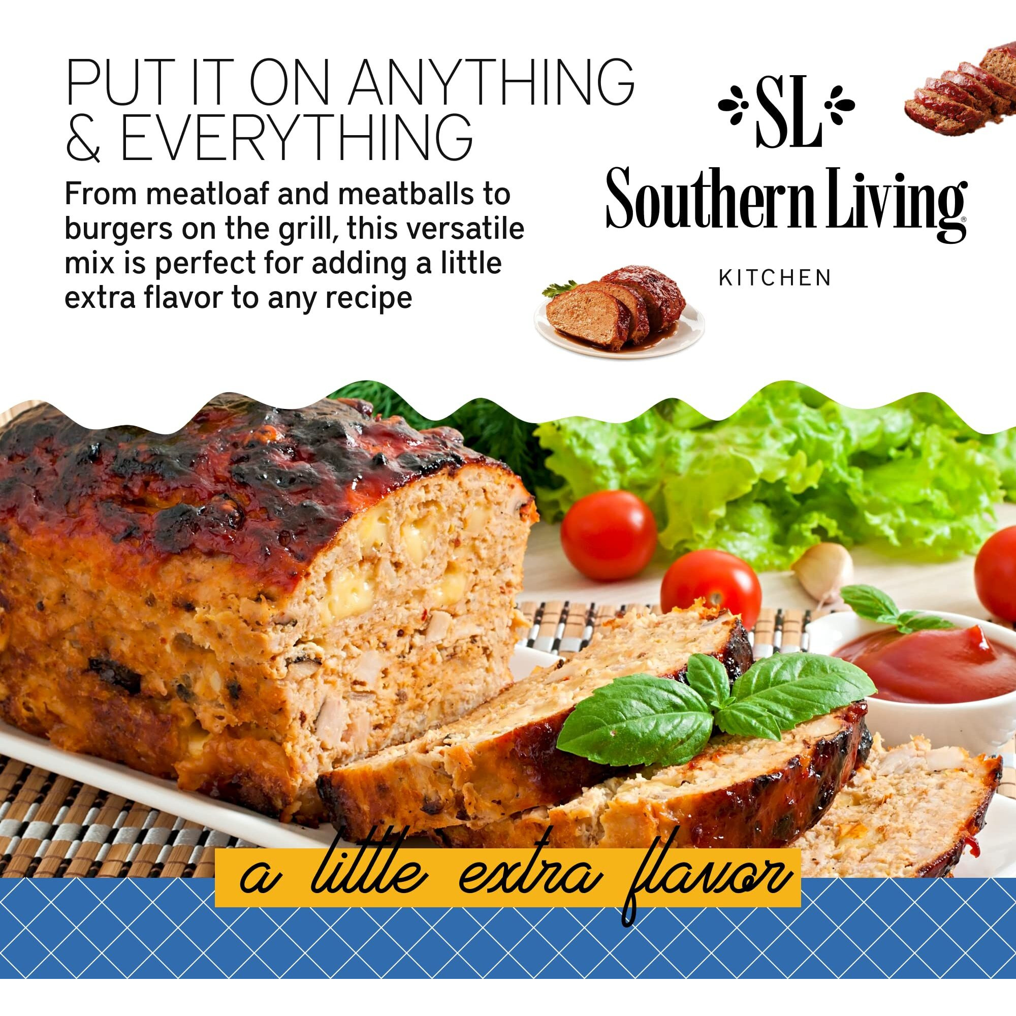 Southern Living Meatloaf Seasoning Mix, Meatloaf Seasoning & Spice For Family Dinner Recipes, 2.48 Oz.