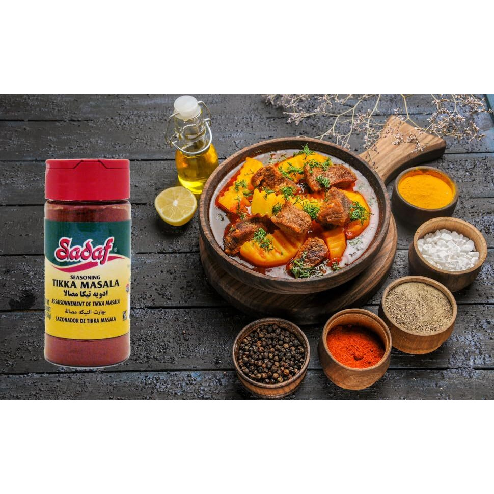 Sadaf Tikka Masala Seasoning - Tikka Masala Spice For Cooking And Food Seasoning - Chicken Tikka Masala Spice -Mediterranean Cuisine - Kosher - 2 Oz Bottle With Shaker Top