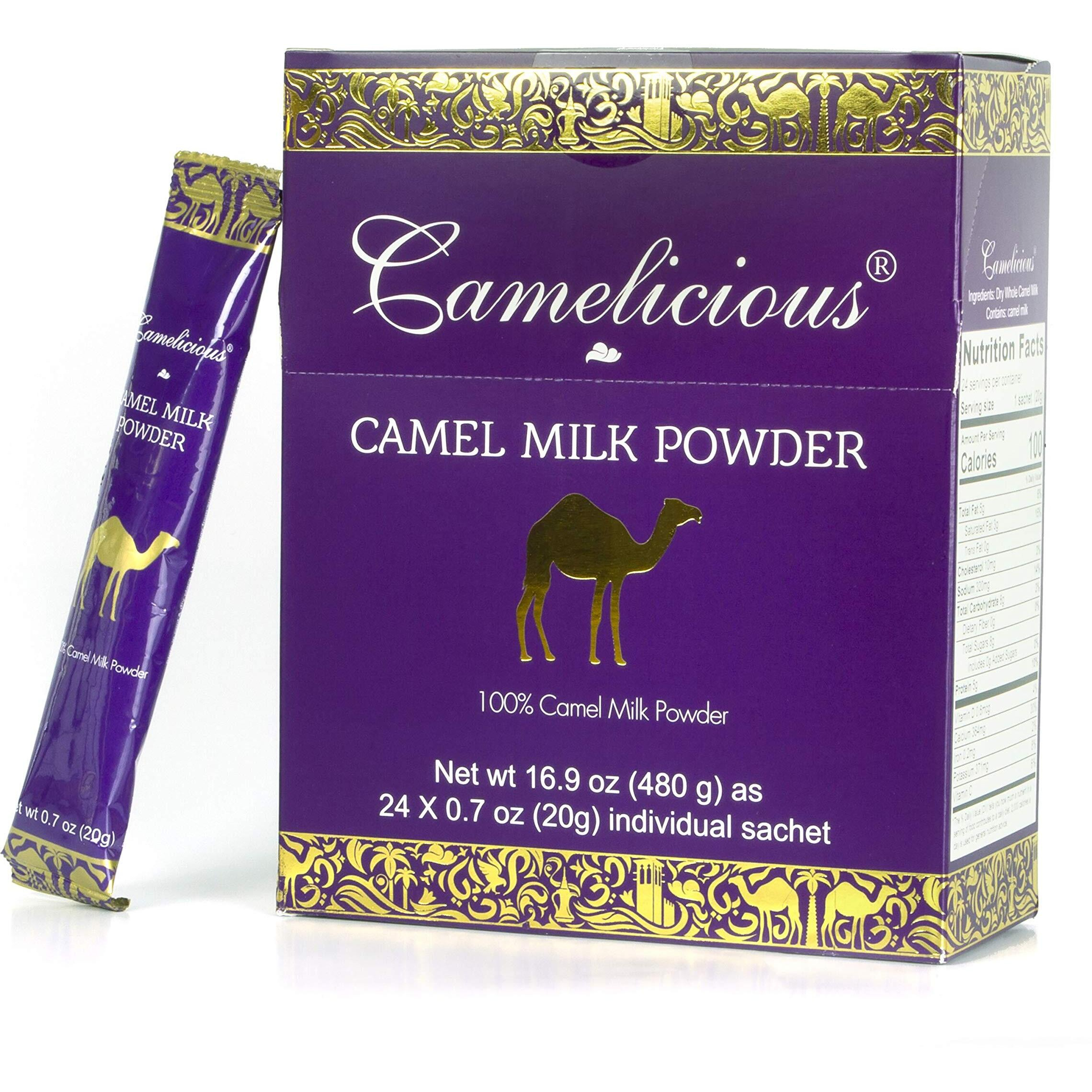 Camel Milk Powder Camelicious 480G Box Us Edition(24 Packets X 20G Each) Non-Gmo, Gluten Free Low Lactose Alternative Dry Milk Powder - Flash Pasteurized Powdered Camel Milk Longer Shelf Life