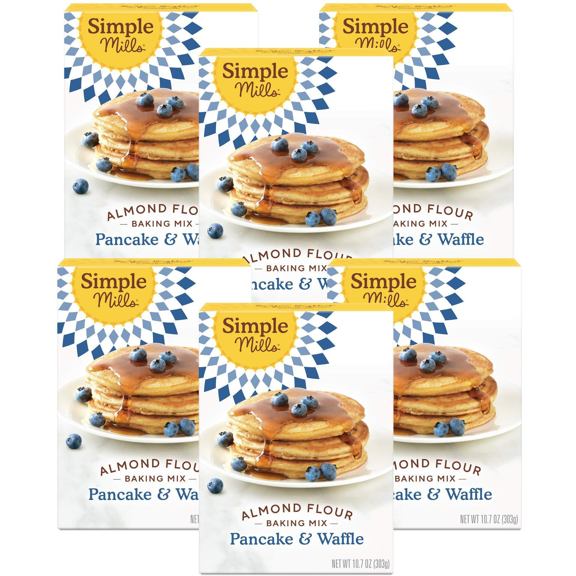 Simple Mills Almond Flour Pancake & Waffle Mix, Original - Gluten Free, Plant Based, Paleo Friendly, Breakfast 10.7 Ounce (Pack Of 6)