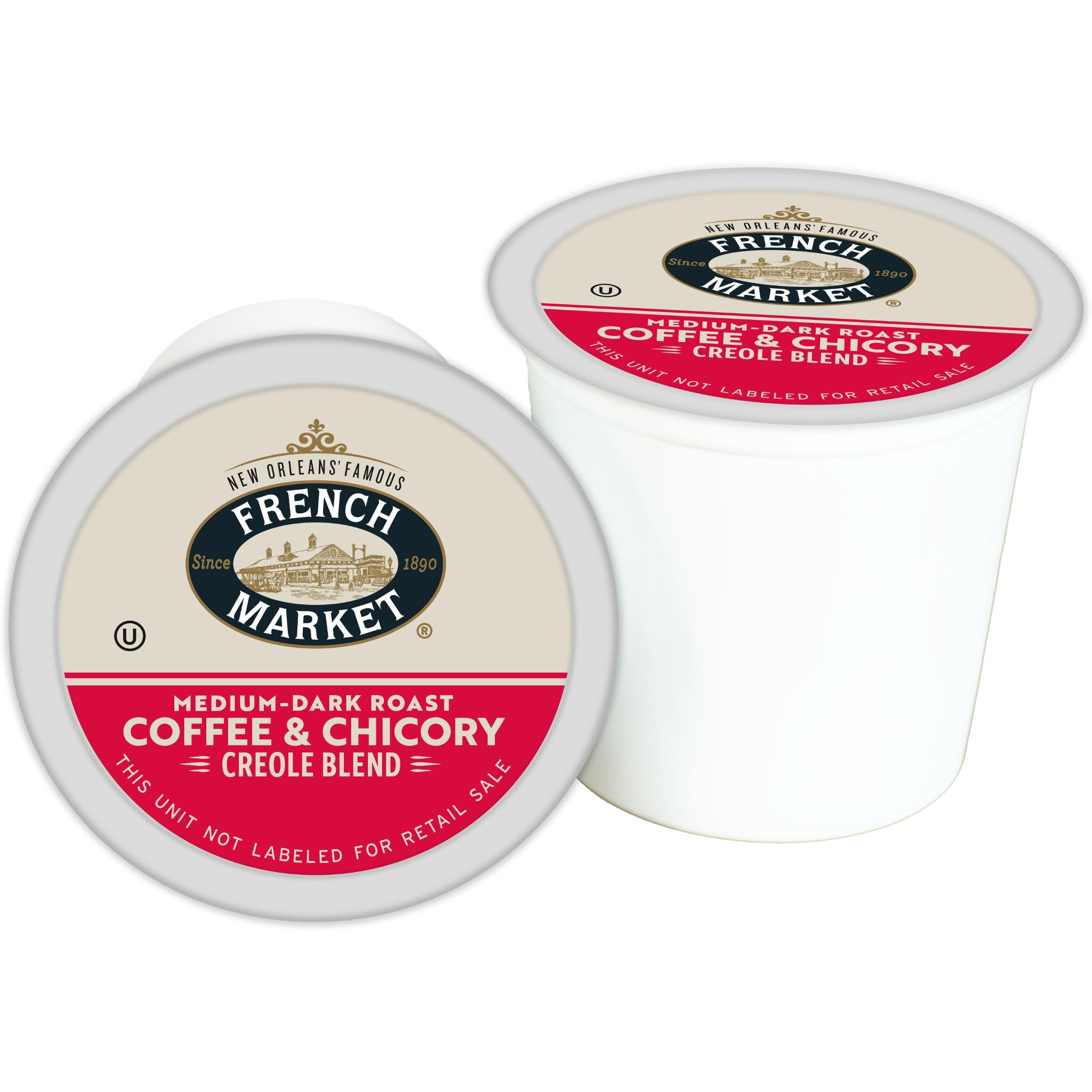 French Market Coffee & Chicory Medium-Dark Roast Single Serve Coffee Pods, 12Ct Box (Pack Of 6)