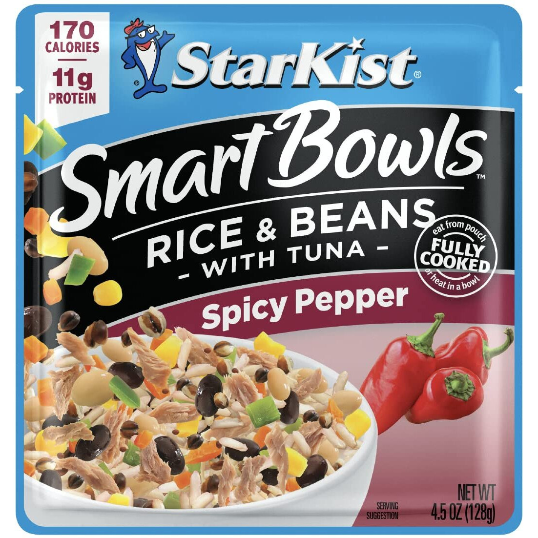 Starkist Smart Bowls Spicy Pepper, 4.5 Oz Pouch (Pack Of 12) - Features Rice & Beans With Wild Caught Light Tuna