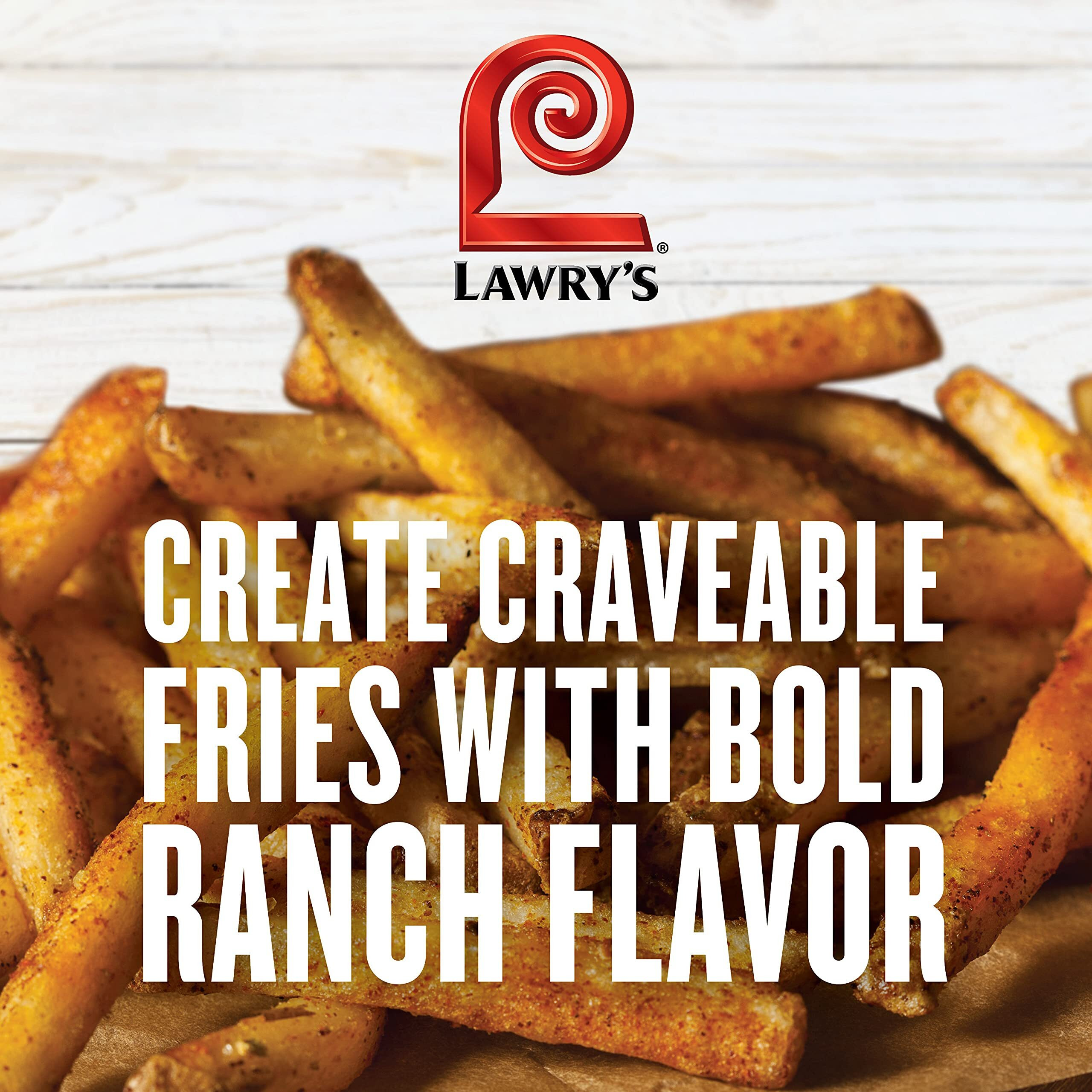 Lawry's Ranch Flavor French Fry Seasoning, 15 Oz - One 15 Ounce Container Of Ranch Flavor Seasoning For French Fries With A Bold Robust Flavor