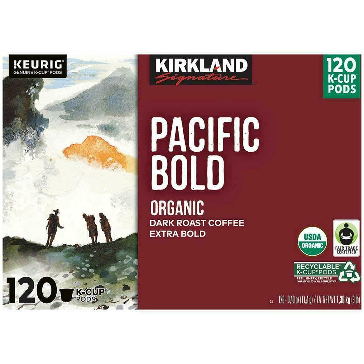 Kirkland Signature Pacific Bold Coffee, Dark, 120 K-Cup Pods (Pack Of 1)