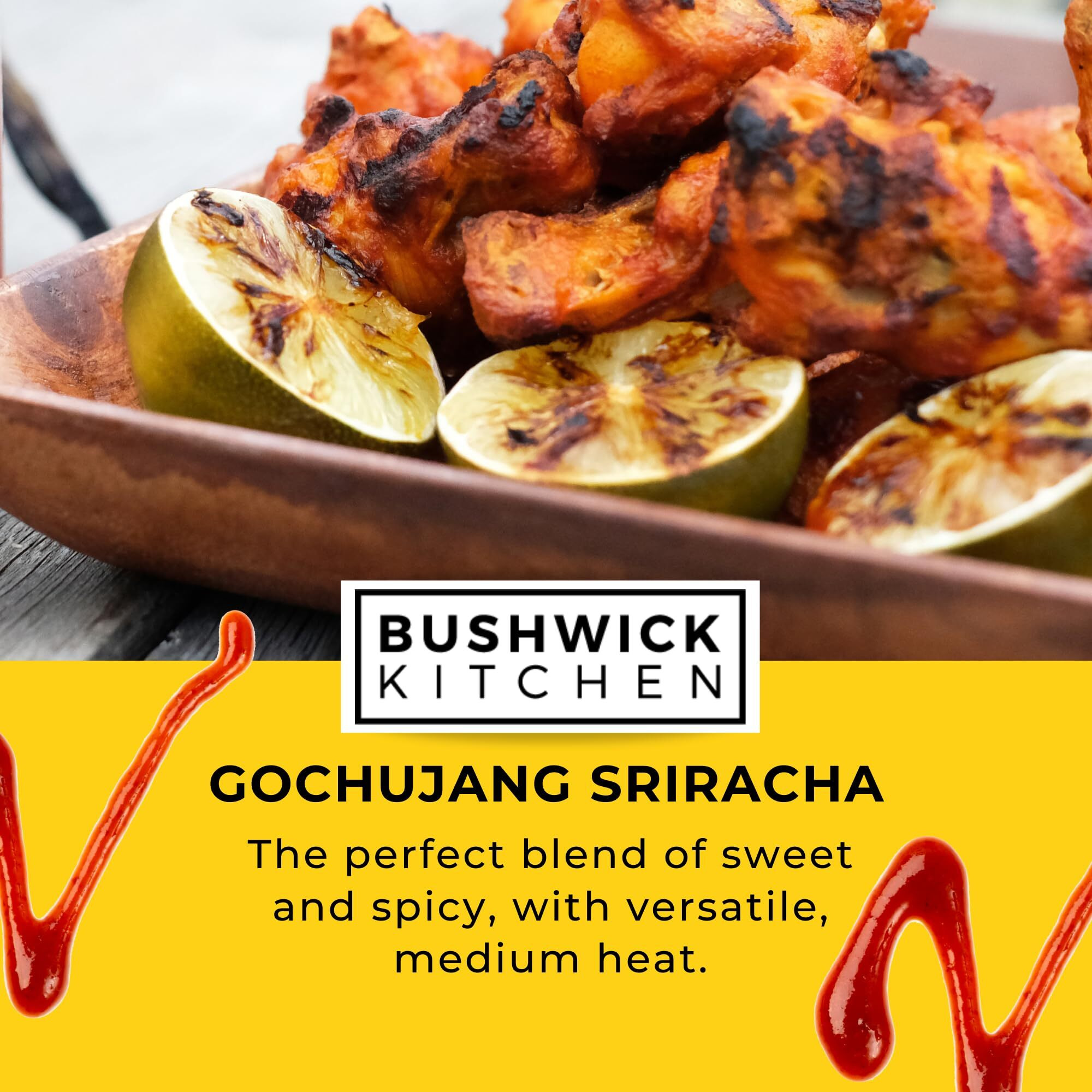 Weak Knees Gochujang Sriracha Hot Sauce, Sriracha Sauce 10.5Oz Easy Squeeze Bottle, Korean Gochujang Paste Infused Sriracha Chili Sauce, Vegan Hot Sauce, Unique Gifts For Men, Food Gifts