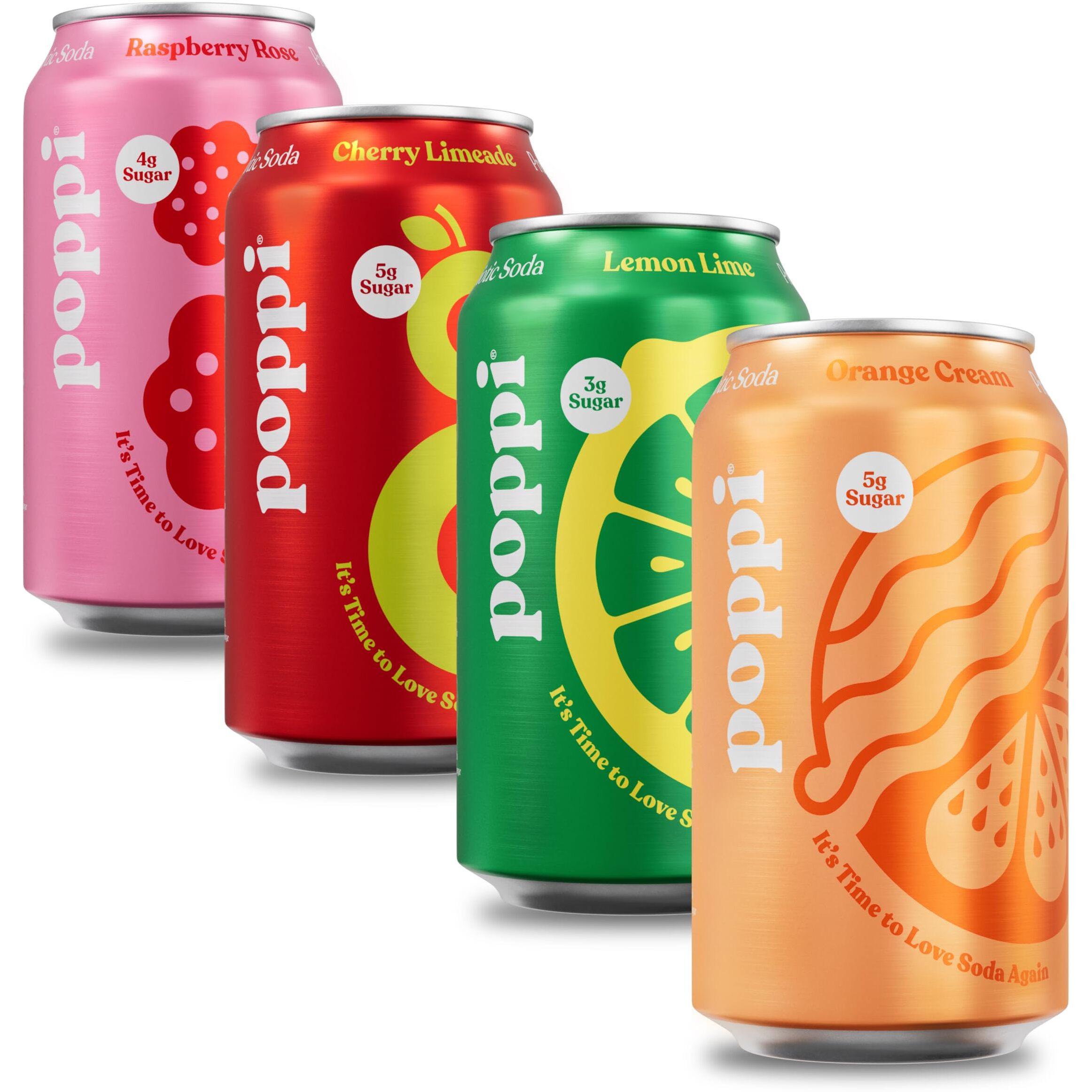 Poppi Sparkling Prebiotic Soda, Beverages W/Apple Cider Vinegar, Seltzer Water & Fruit Juice, Trend Setters Variety, 12 Oz (12 Pack)