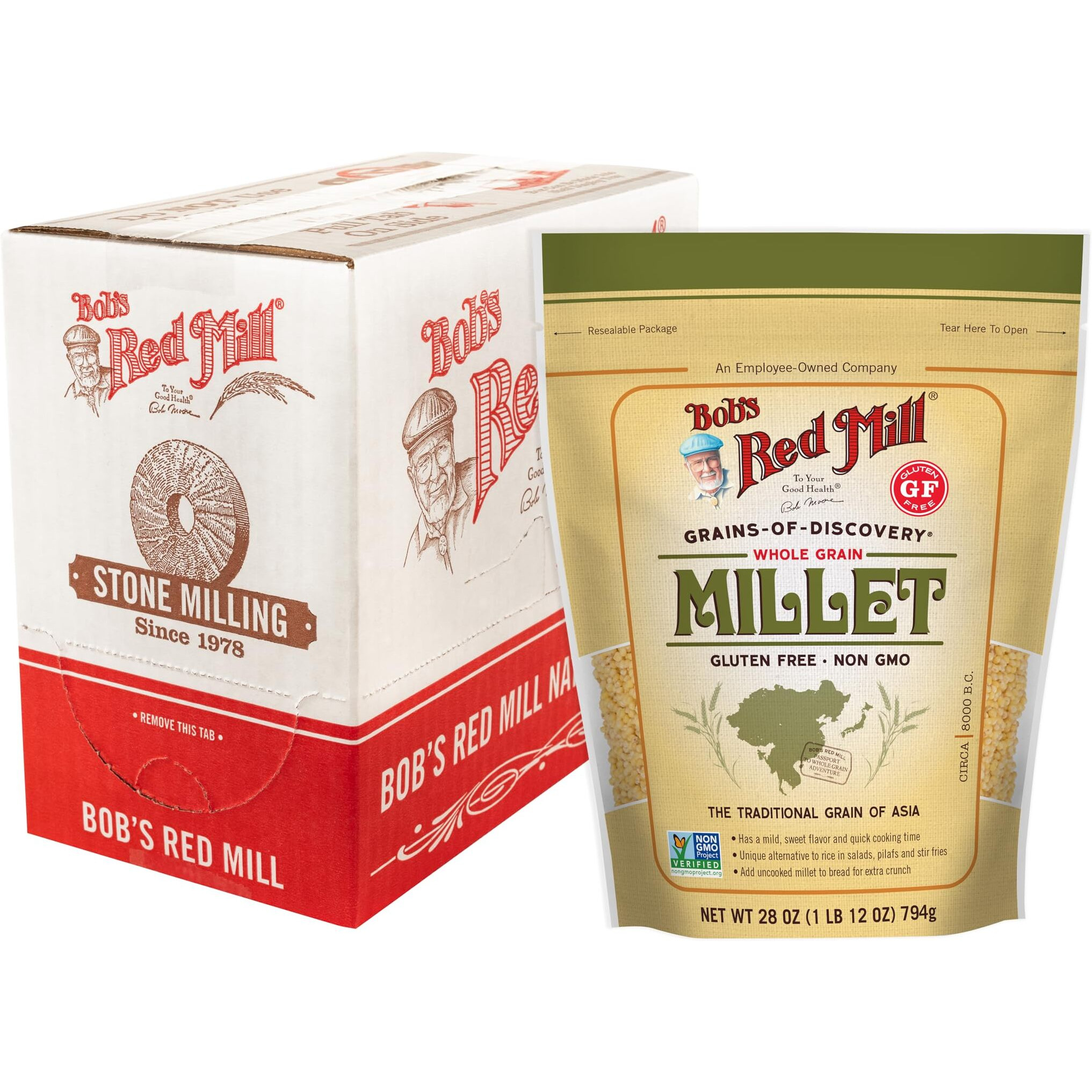 Bob's Red Mill Whole Grain Millet, 28-Ounce (Pack Of 4)