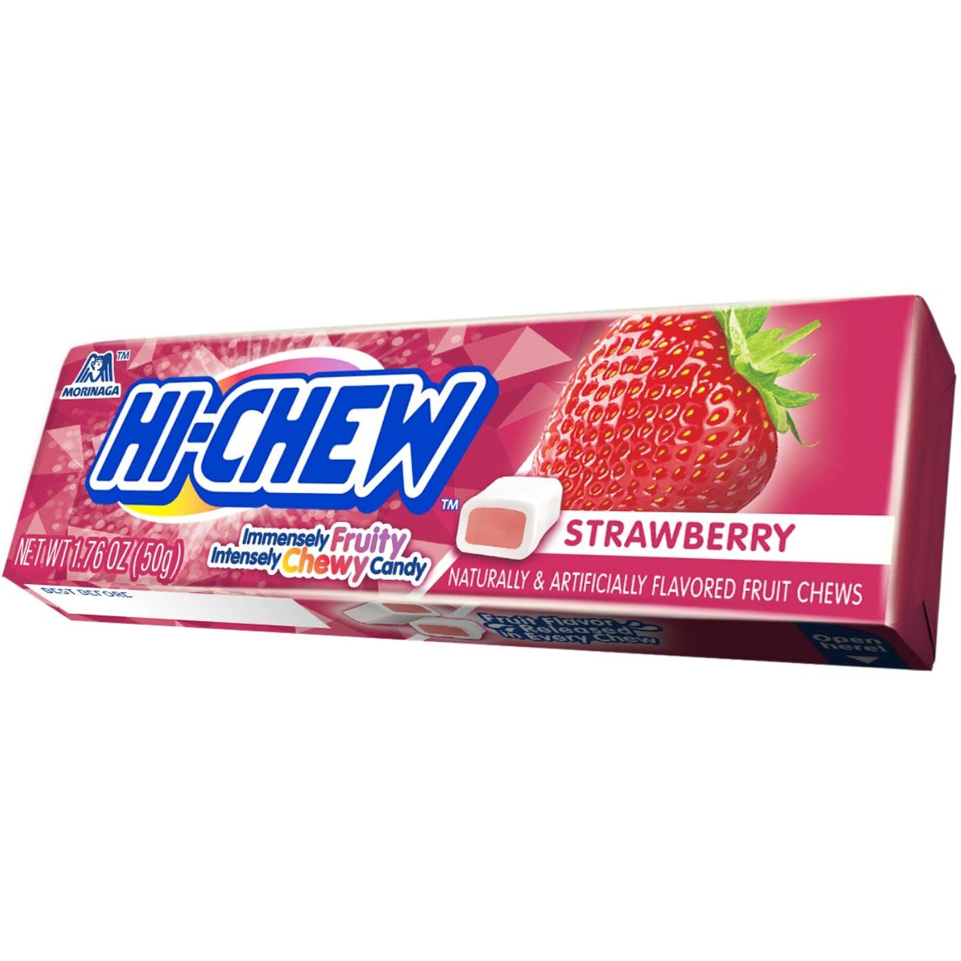 Hi-Chew Strawberry - Box Of 15 Sticks, 1.76Oz Ea | Unique Fun Soft & Chewy Taffy Candy | Immensely Juicy Fruit Flavors