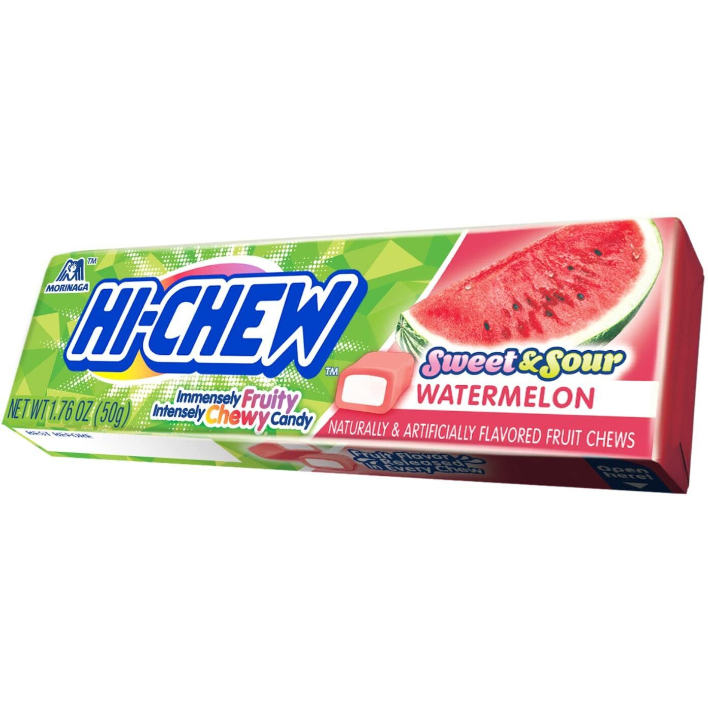 Hi-Chew Watermelon - Box Of 15 Sticks, 1.76Oz Ea | Unique Fun Soft & Chewy Taffy Candy | Immensely Juicy Fruit Flavors