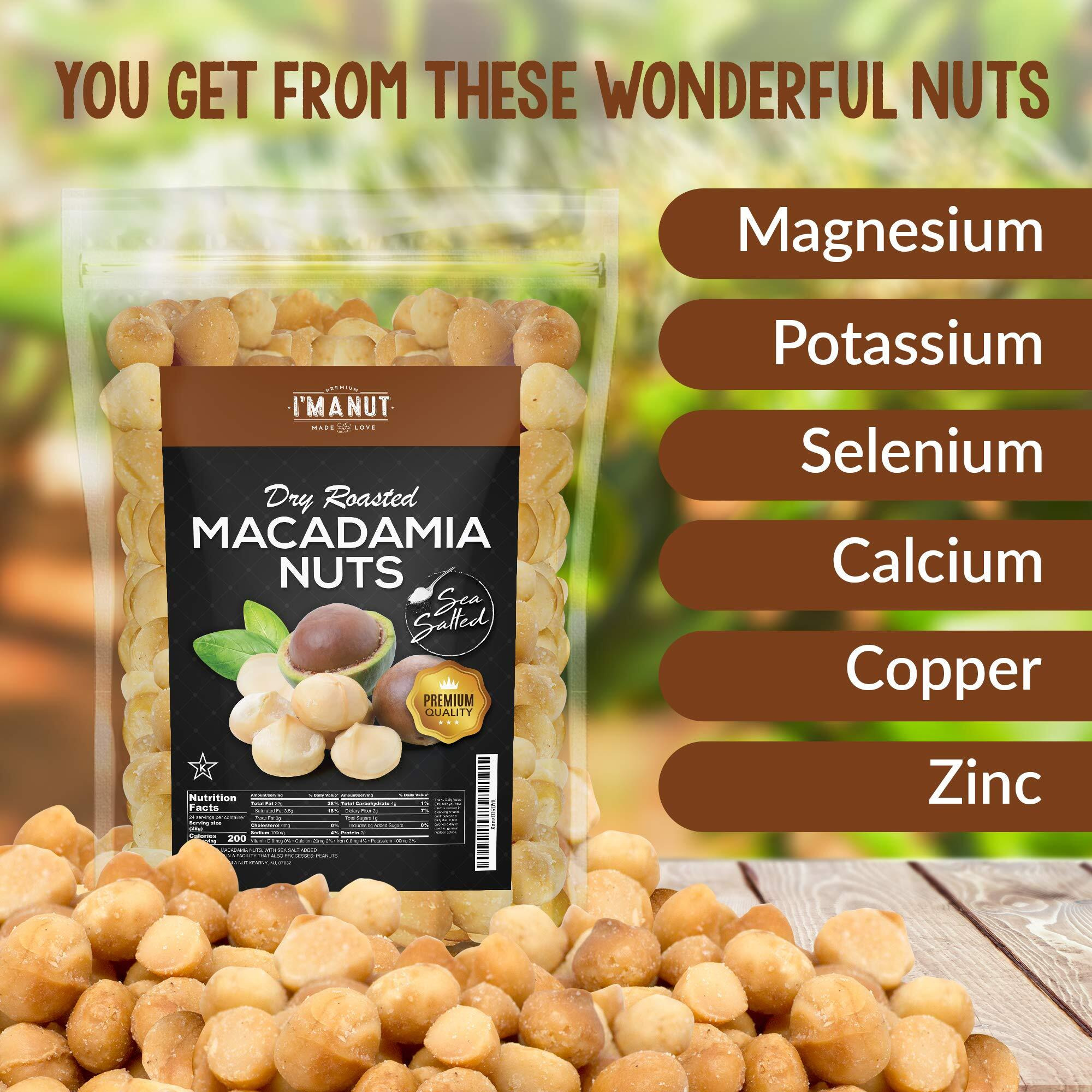Oven Dry Roasted Macadamia Nuts With Sea Salt-64 Oz (4 Lb) | Fancy Whole | No Oil | No Ppo | Made From 100% Natural Macadamia Nuts