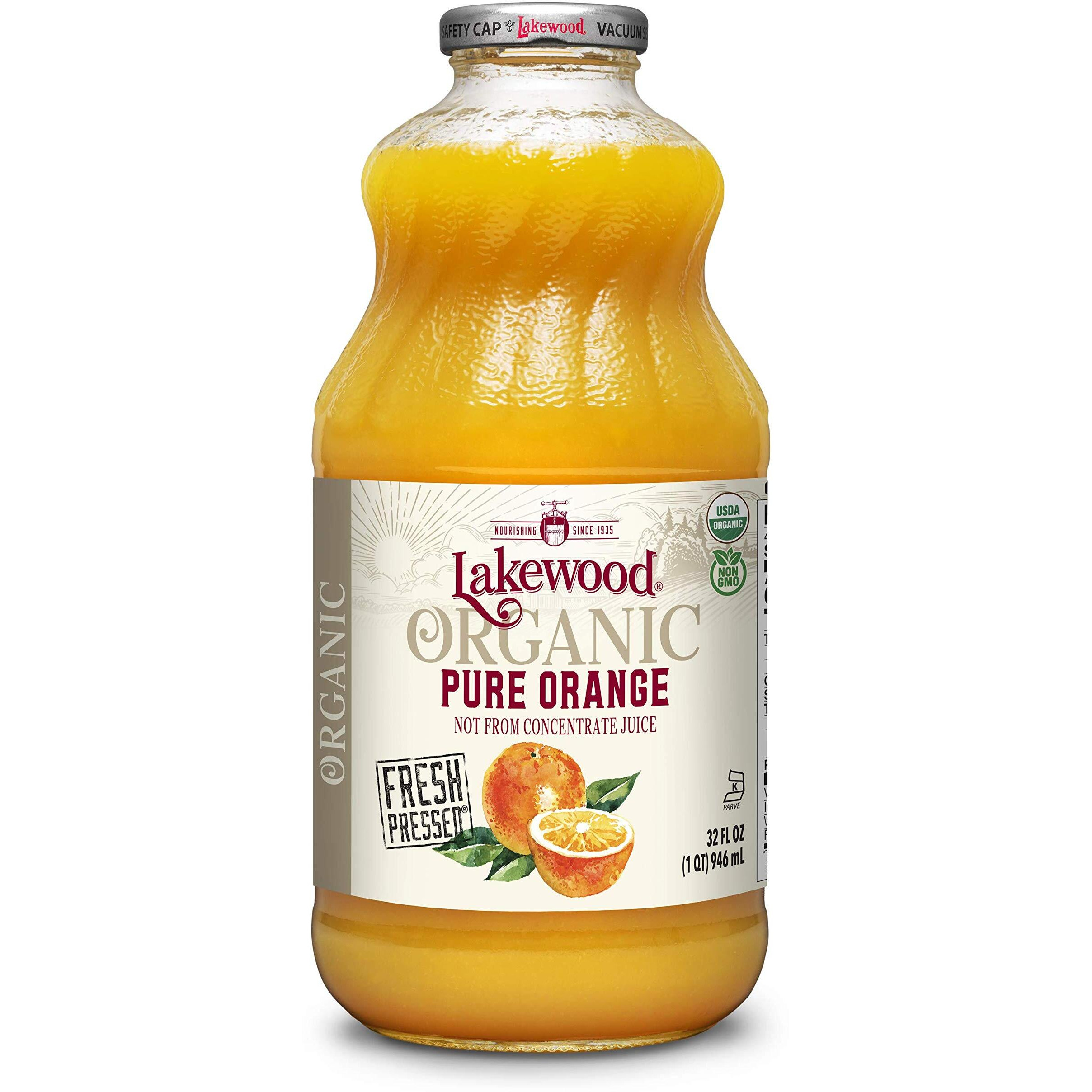 Lakewood Organic Pure Orange, 32 Ounce (Pack Of 6)