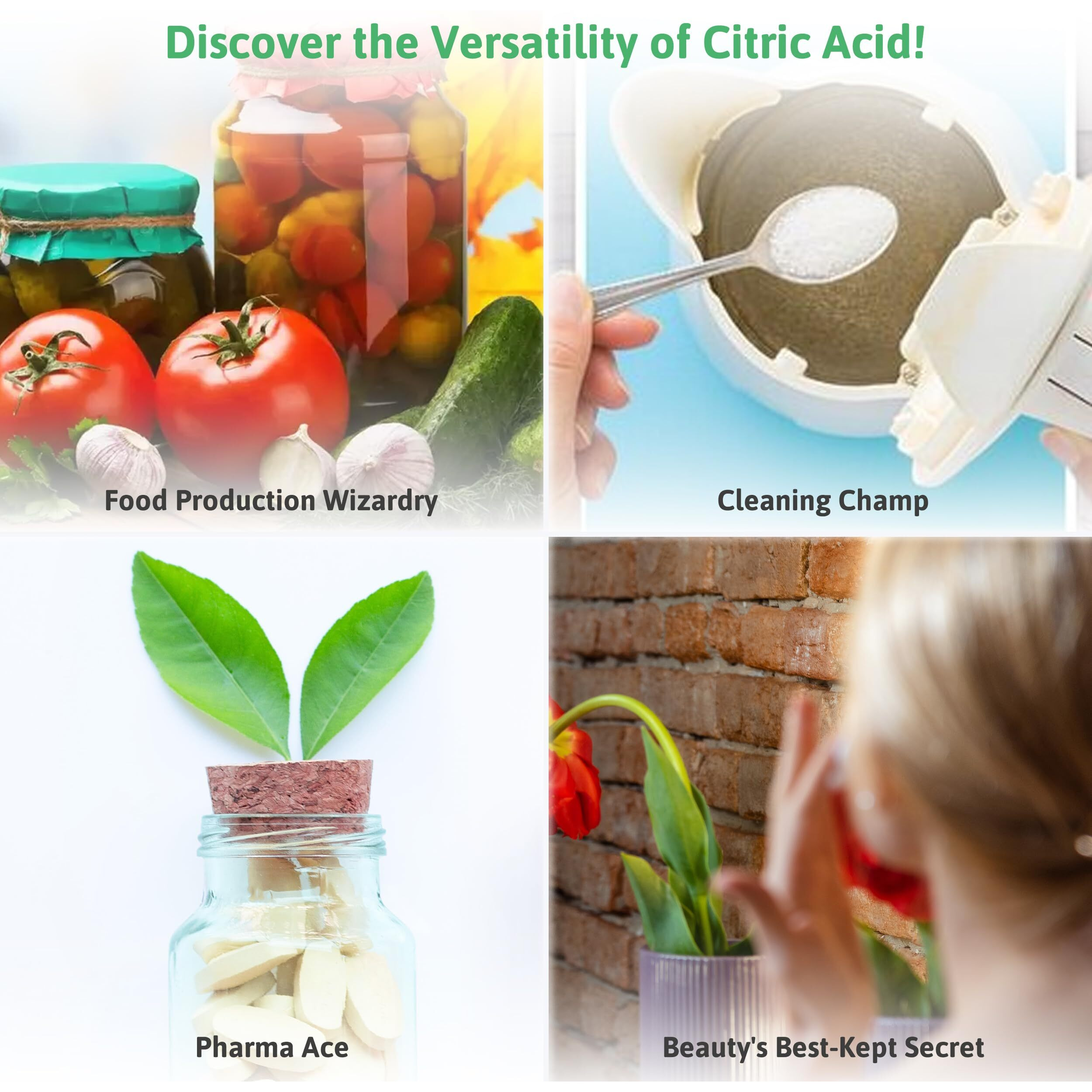 Viva Doria 100% Pure Citric Acid, Food Grade, Fine Grain, 3.5 Lb (1.59 Kg)