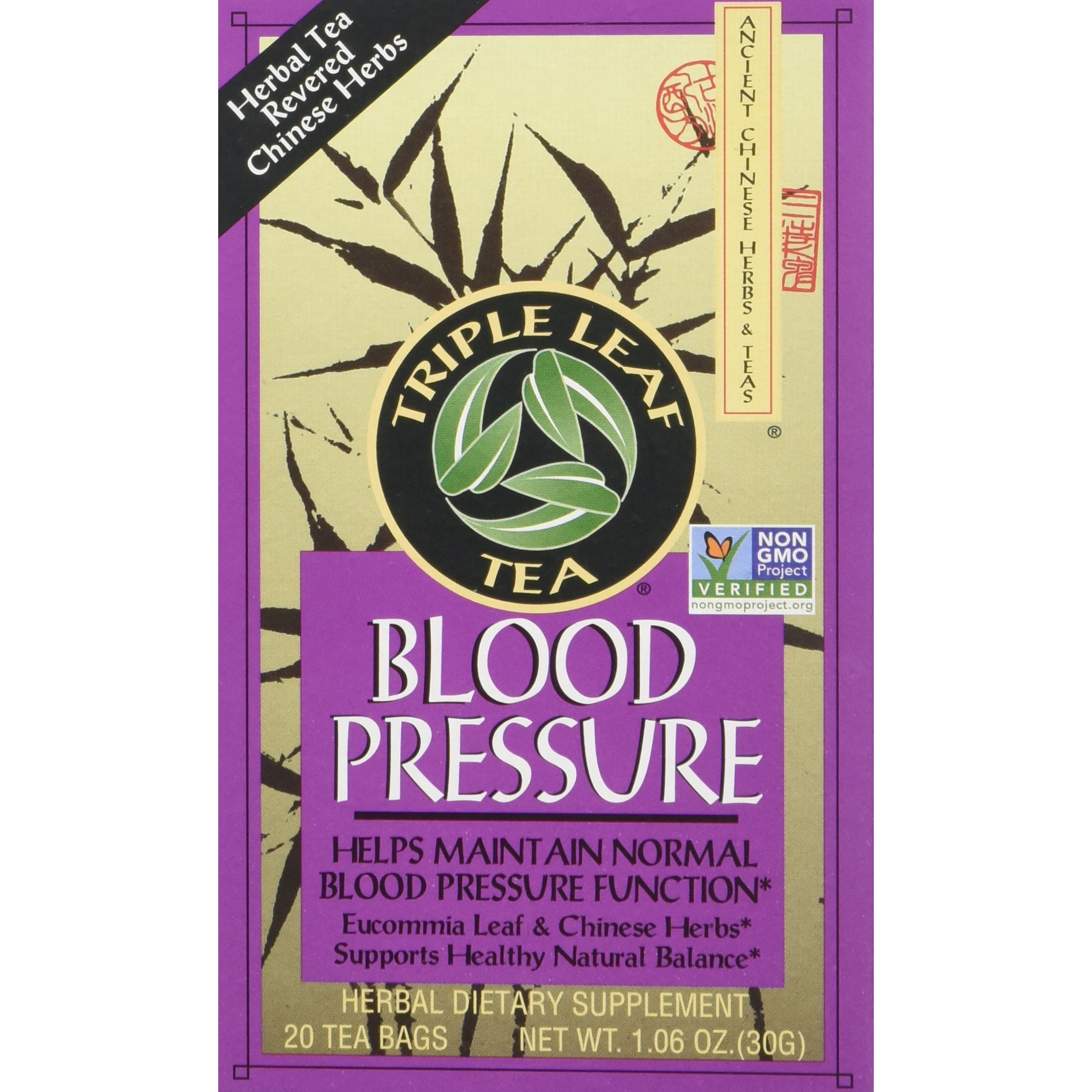 Triple Leaf Blood Pressure Tea Bags, 1.06 Ounce 20 Count (Pack Of 3)