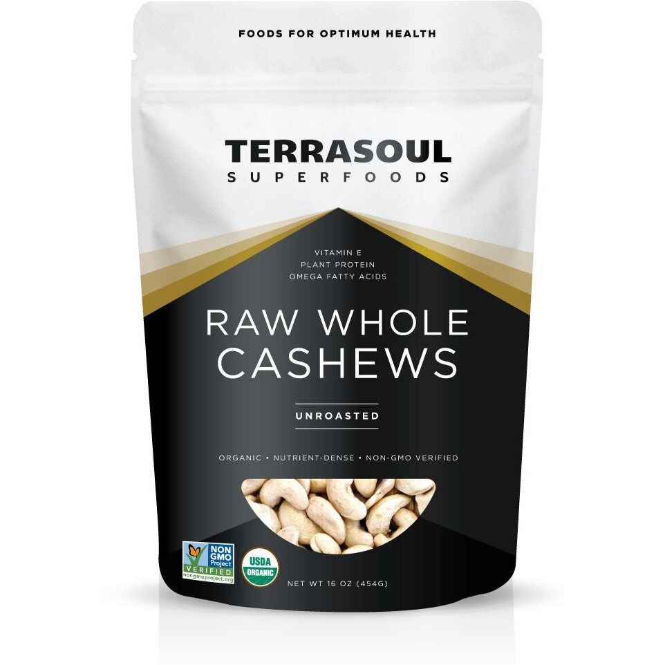 Terrasoul Superfoods Organic Raw Cashews, 16 Oz, Premium Quality For Snacking, Baking, And Culinary Creations