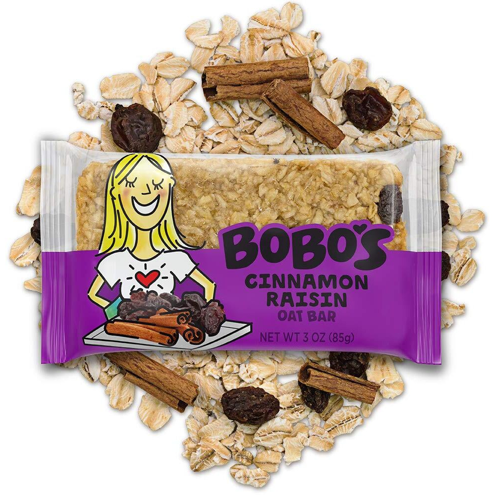 Bobo's Oat Bars, Cinnamon Raisin, 3 Oz Bar (12 Pack), Gluten Free Whole Grain Snack And Breakfast Bar