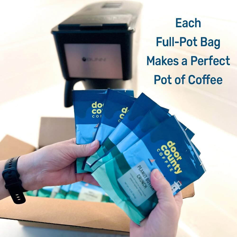 Gourmet Flavored Coffee Sampler Pack - 10 Bags Of Unique Flavored Coffees - Roasted By Door County Coffee