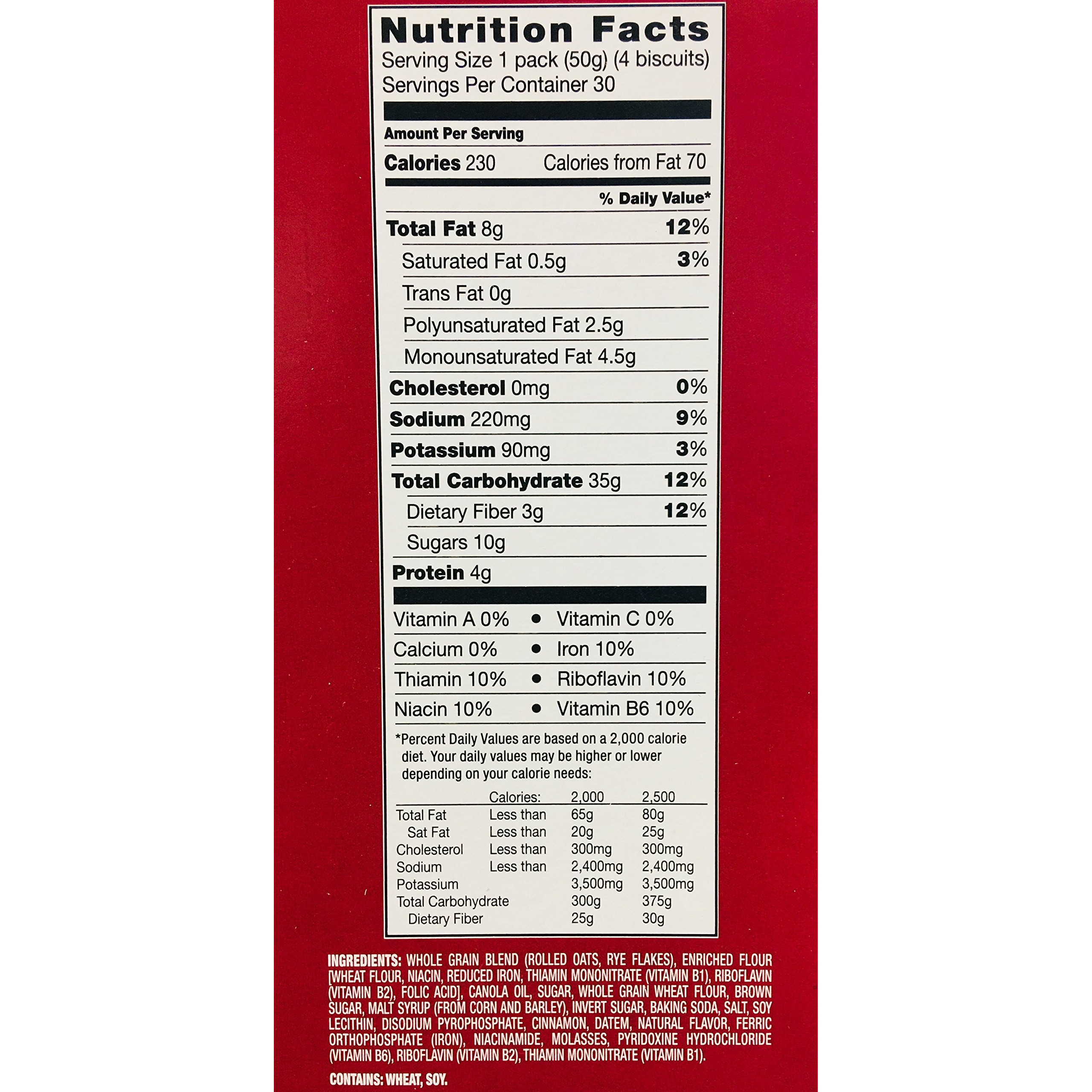 Belvita Brown Sugar Biscuits 1.76 Oz 30 -Count Pack, Cinnamon, 52.8 Ounce, (Pack Of 4)