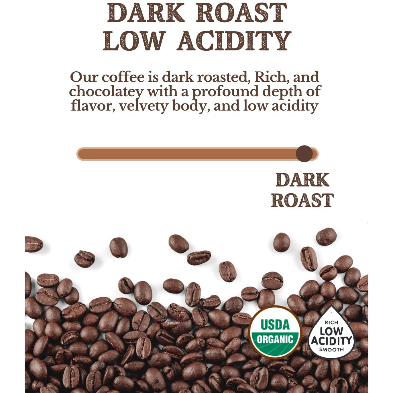 Subtle Earth Organic Coffee - Dark Roast - Whole Bean Coffee - 100% Arabica Beans - Low Acidity And Non-Gmo - 5Lb Bag