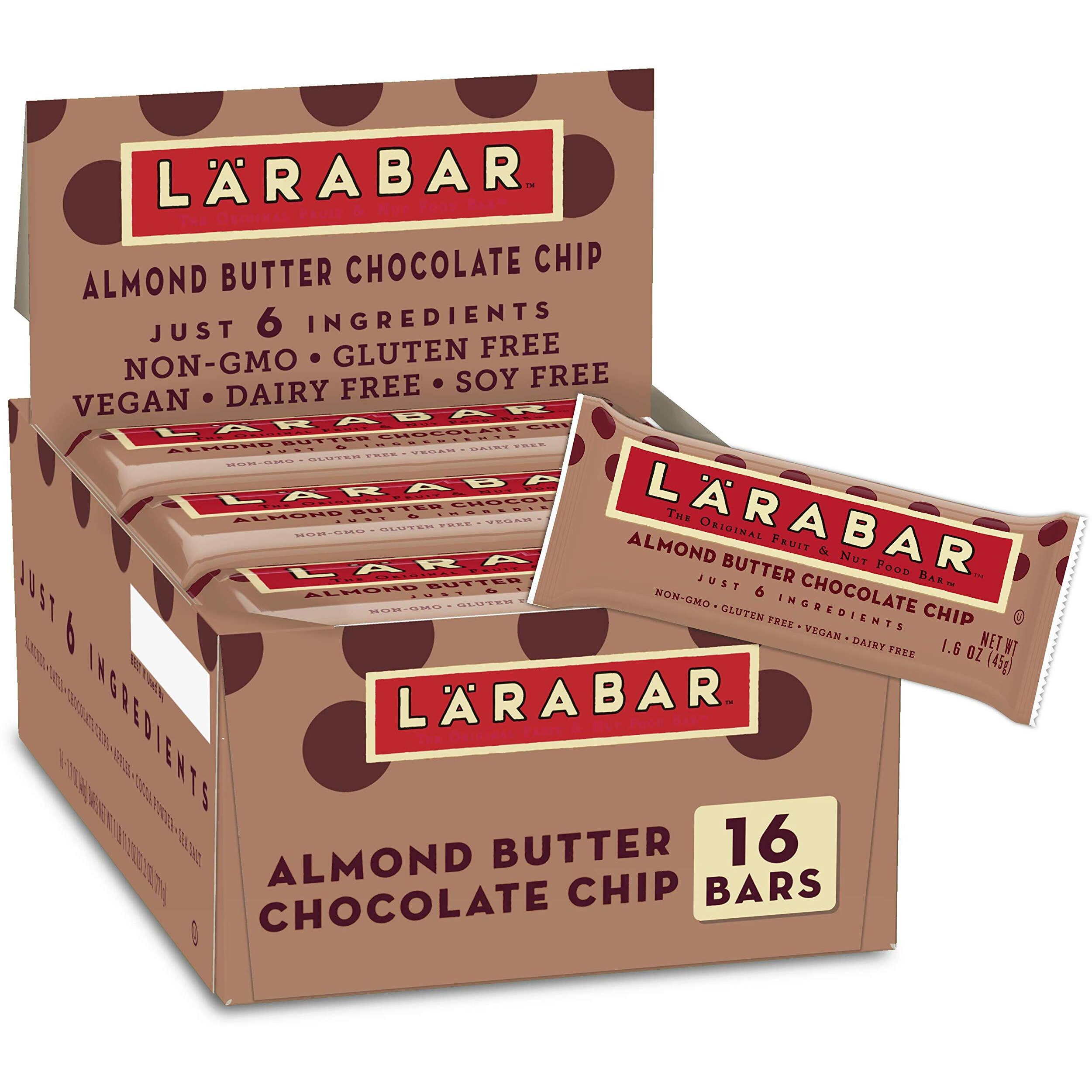 Larabar Almond Butter Chocolate Chip, Gluten Free Vegan Bars, 16 Ct