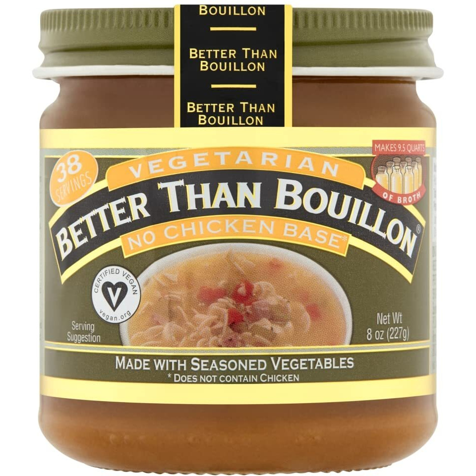 Better Than Bouillon Vegetarian No Chicken Base, Made With Seasoned Vegetables, Certified Vegan, Makes 9.5 Quarts Of Broth, 38 Servings, 8 Oz Jar (Pack Of 2)