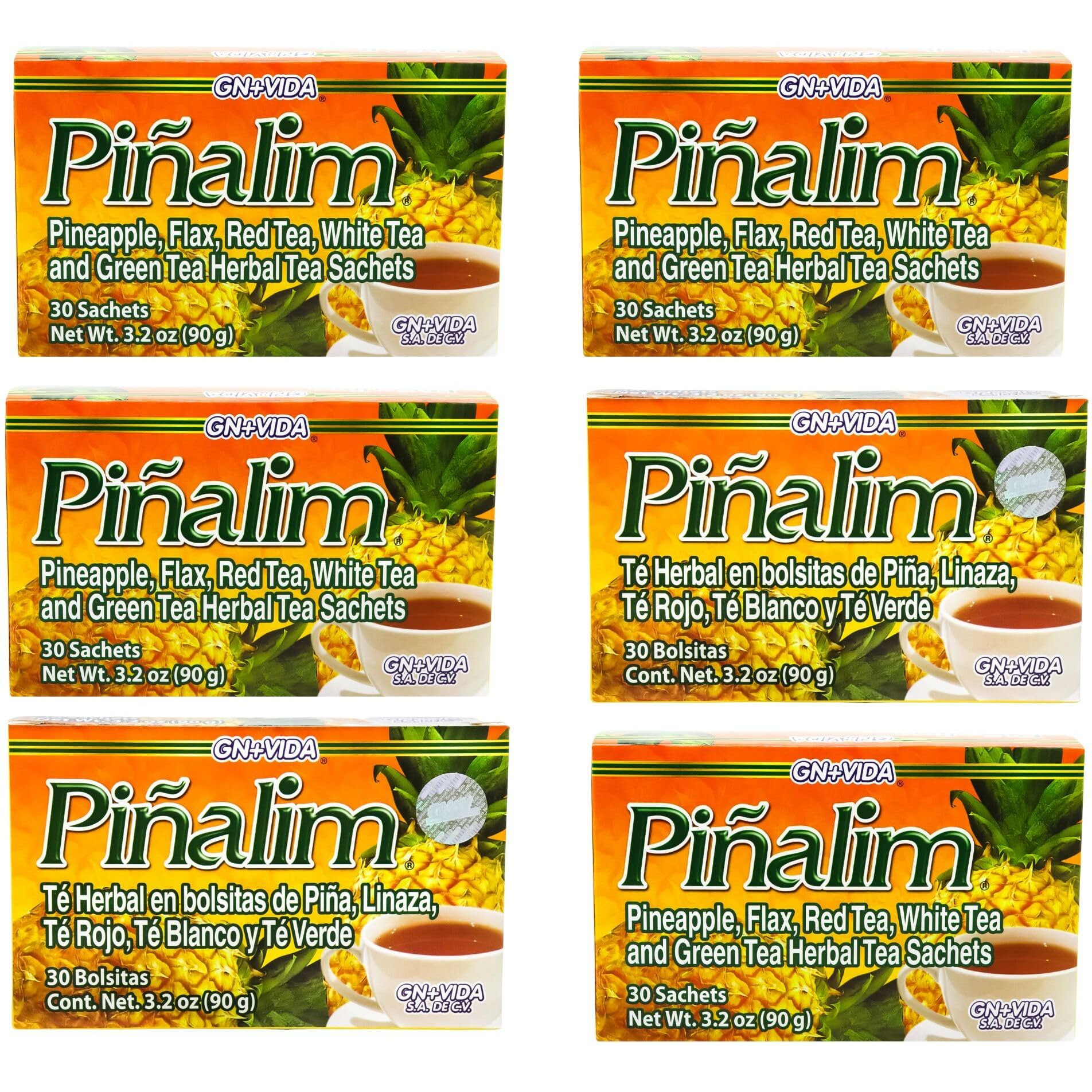 6 Boxes Te Pinalim Tea Gn+Vida Tea 180 Day Supply